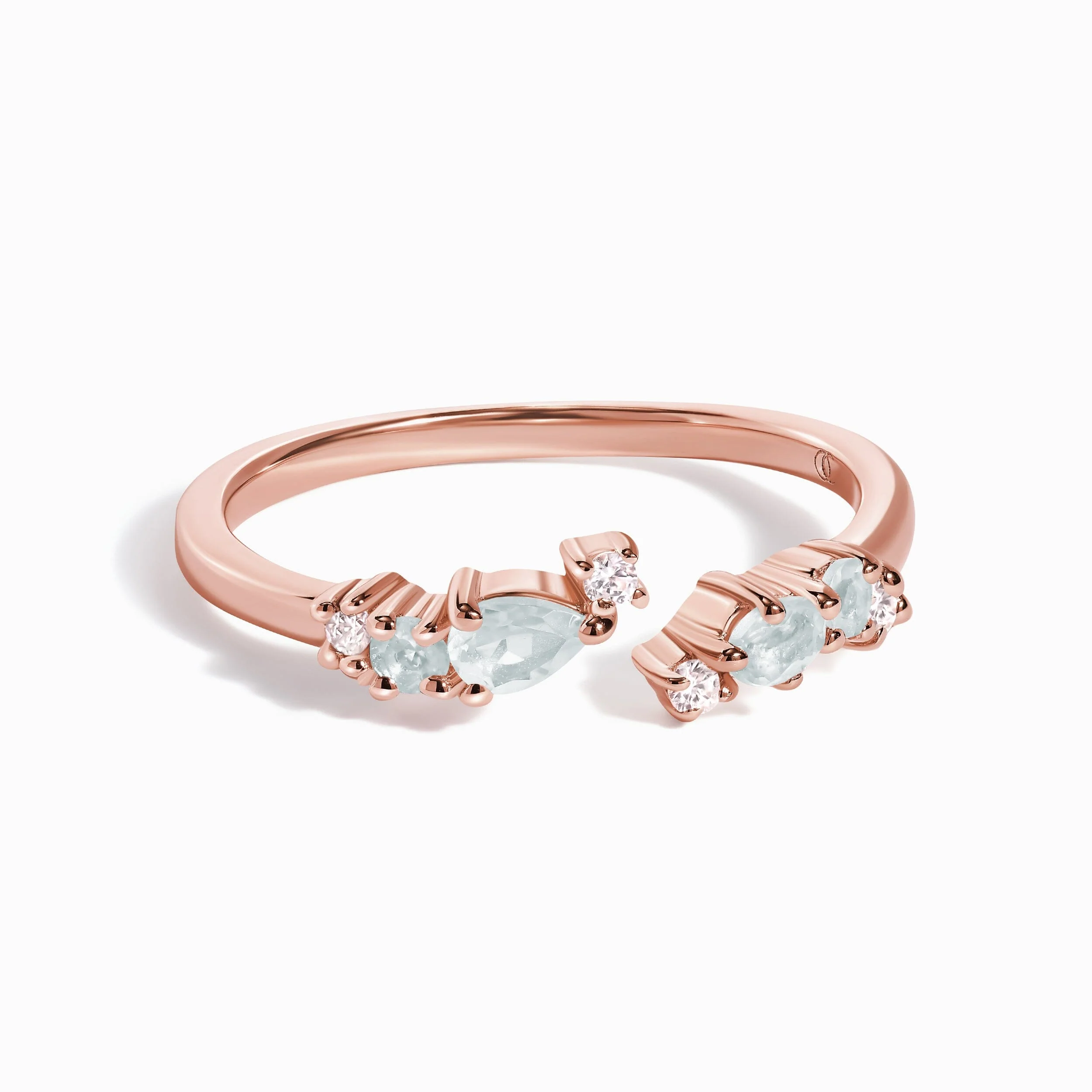 Adjustable Aquamarine Ring Flourish - March Birthstone - Image 4