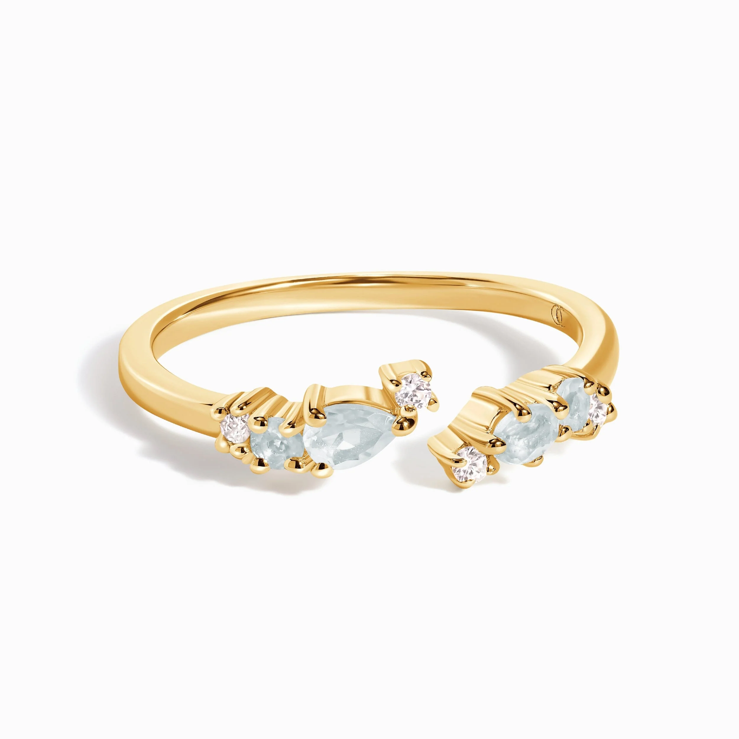 Adjustable Aquamarine Ring Flourish - March Birthstone - Image 7