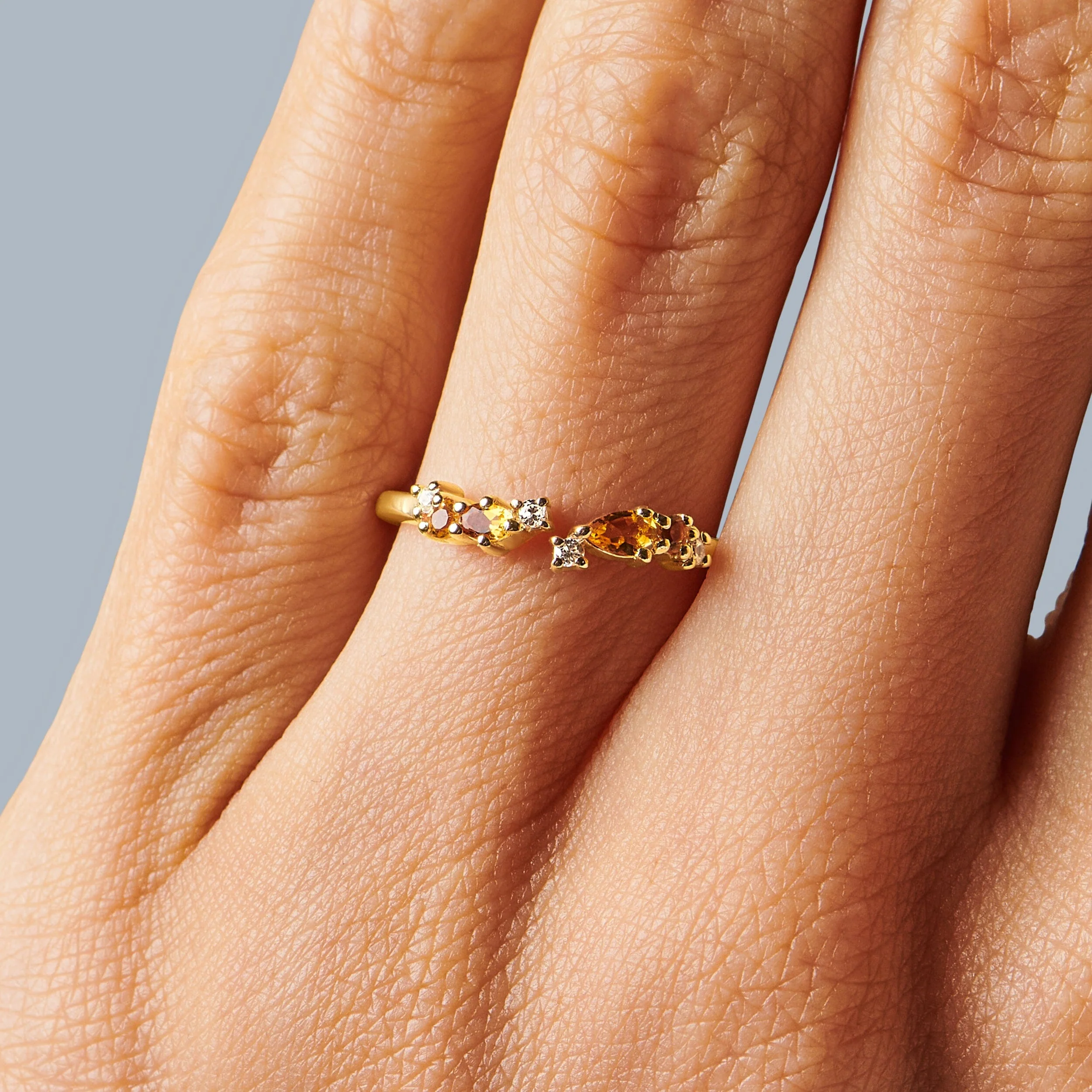Adjustable Citrine Ring Flourish - November Birthstone - Image 8