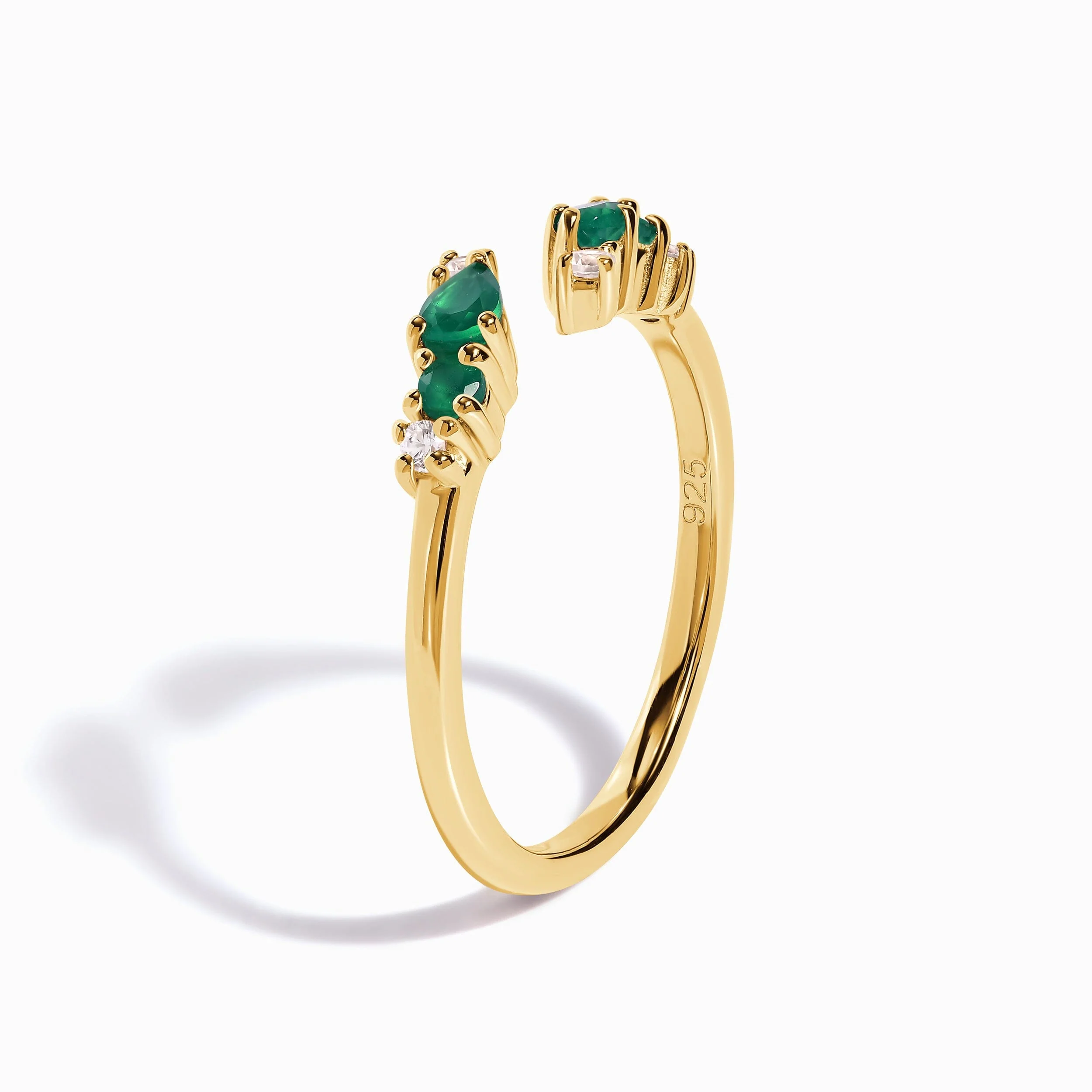 Adjustable Green Onyx Ring Flourish - May Birthstone - Image 18