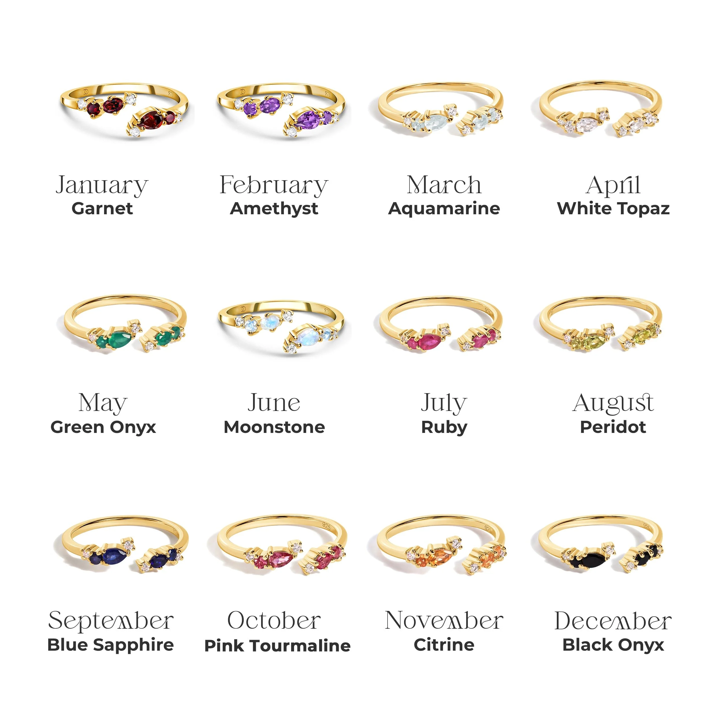 Adjustable Green Onyx Ring Flourish - May Birthstone - Image 19