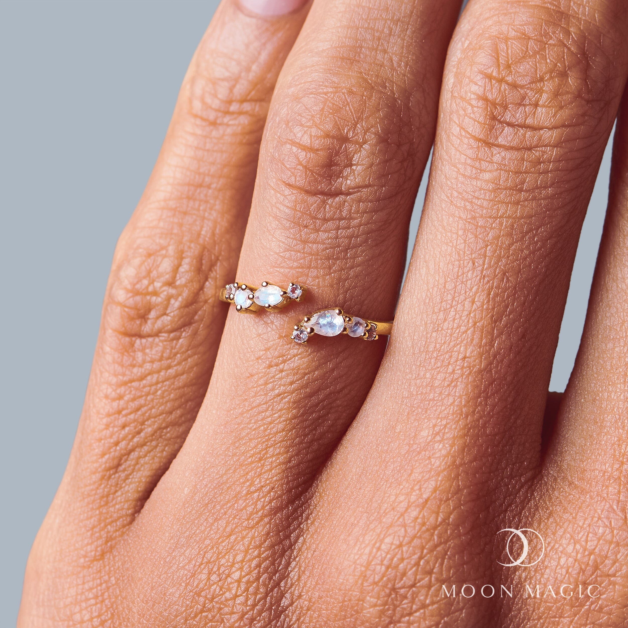 Adjustable Moonstone Ring Flourish - June Birthstone - Image 30