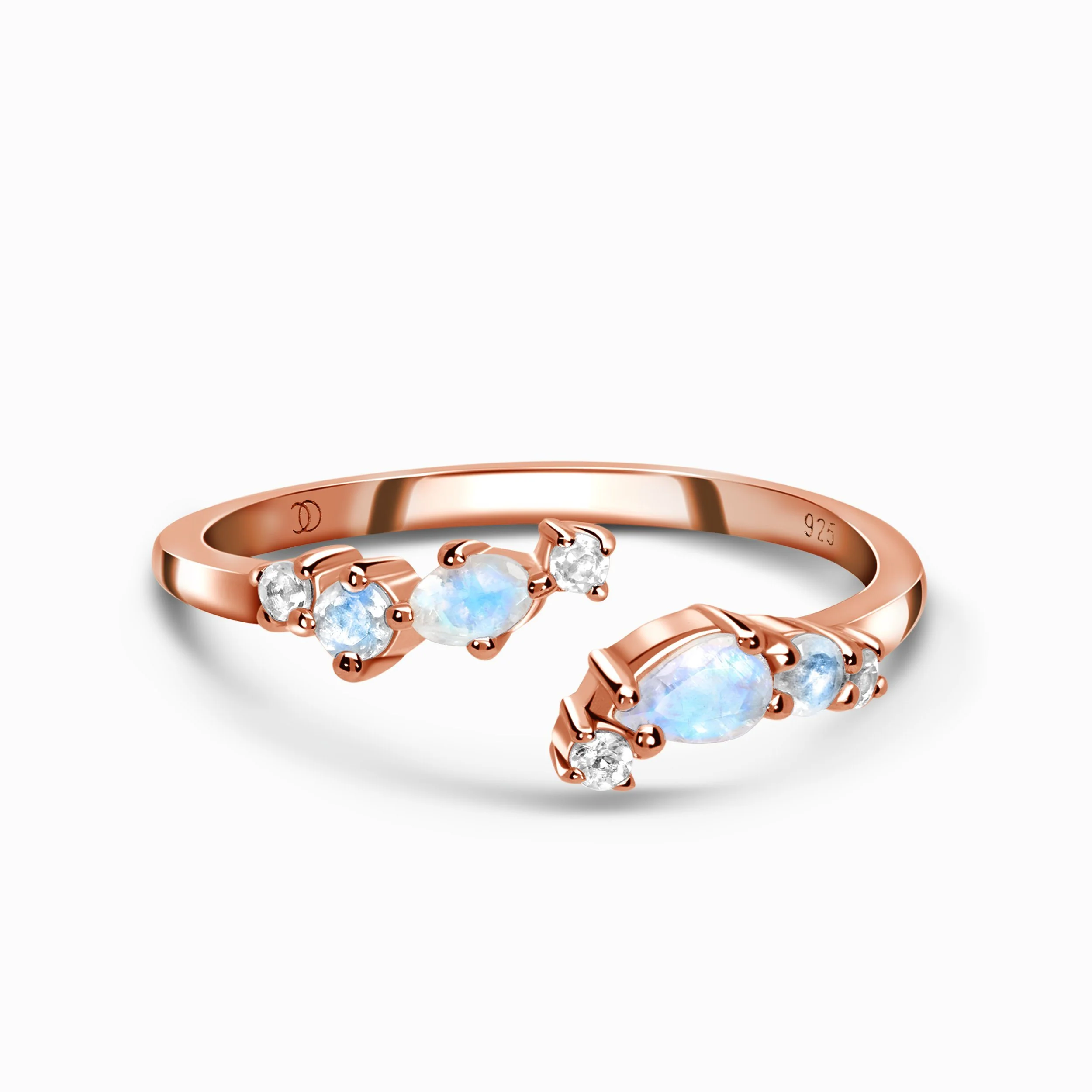 Adjustable Moonstone Ring Flourish - June Birthstone - Image 4