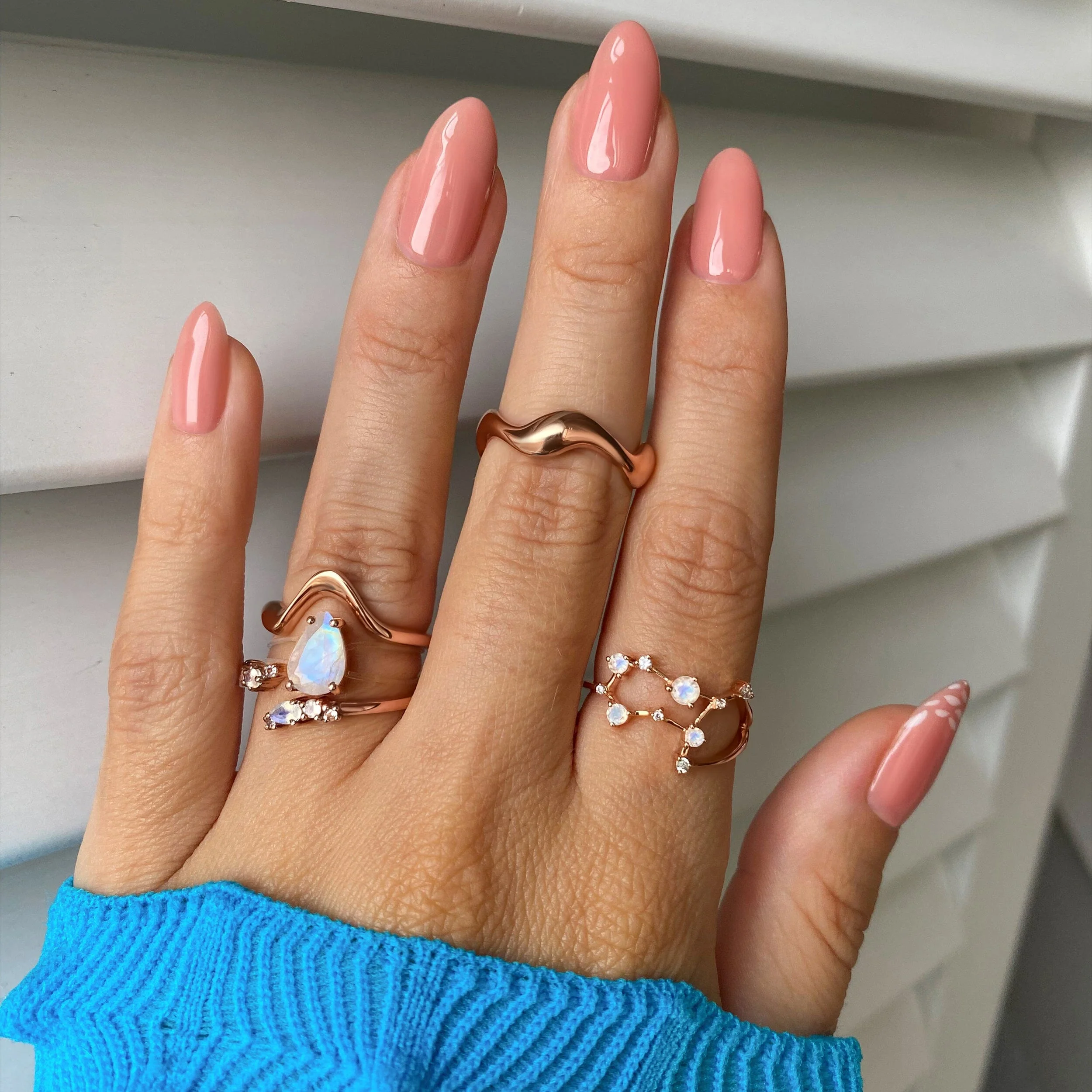 Adjustable Moonstone Ring Flourish - June Birthstone - Image 6