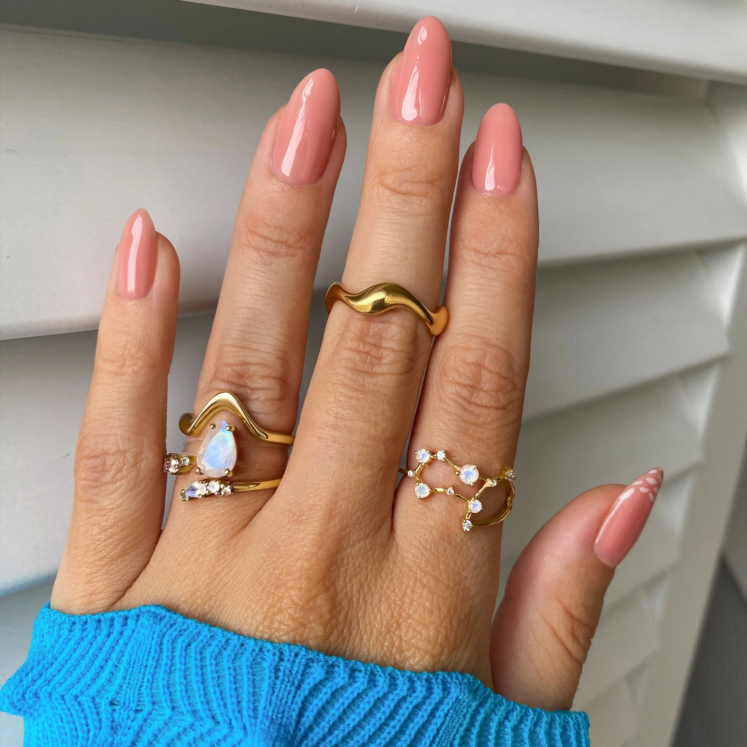 Adjustable Moonstone Ring Flourish - June Birthstone - Image 9