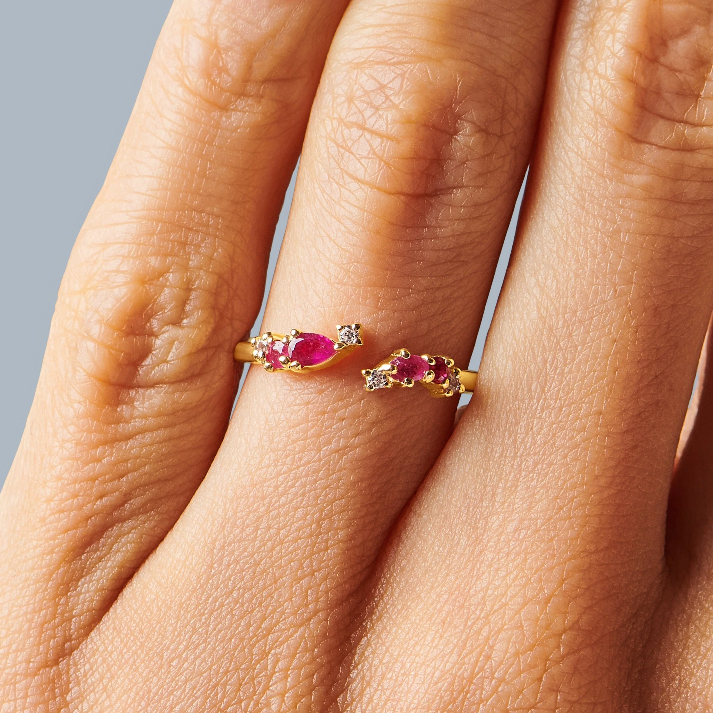 Adjustable Pink Tourmaline Ring Flourish - October Birthstone - Image 8