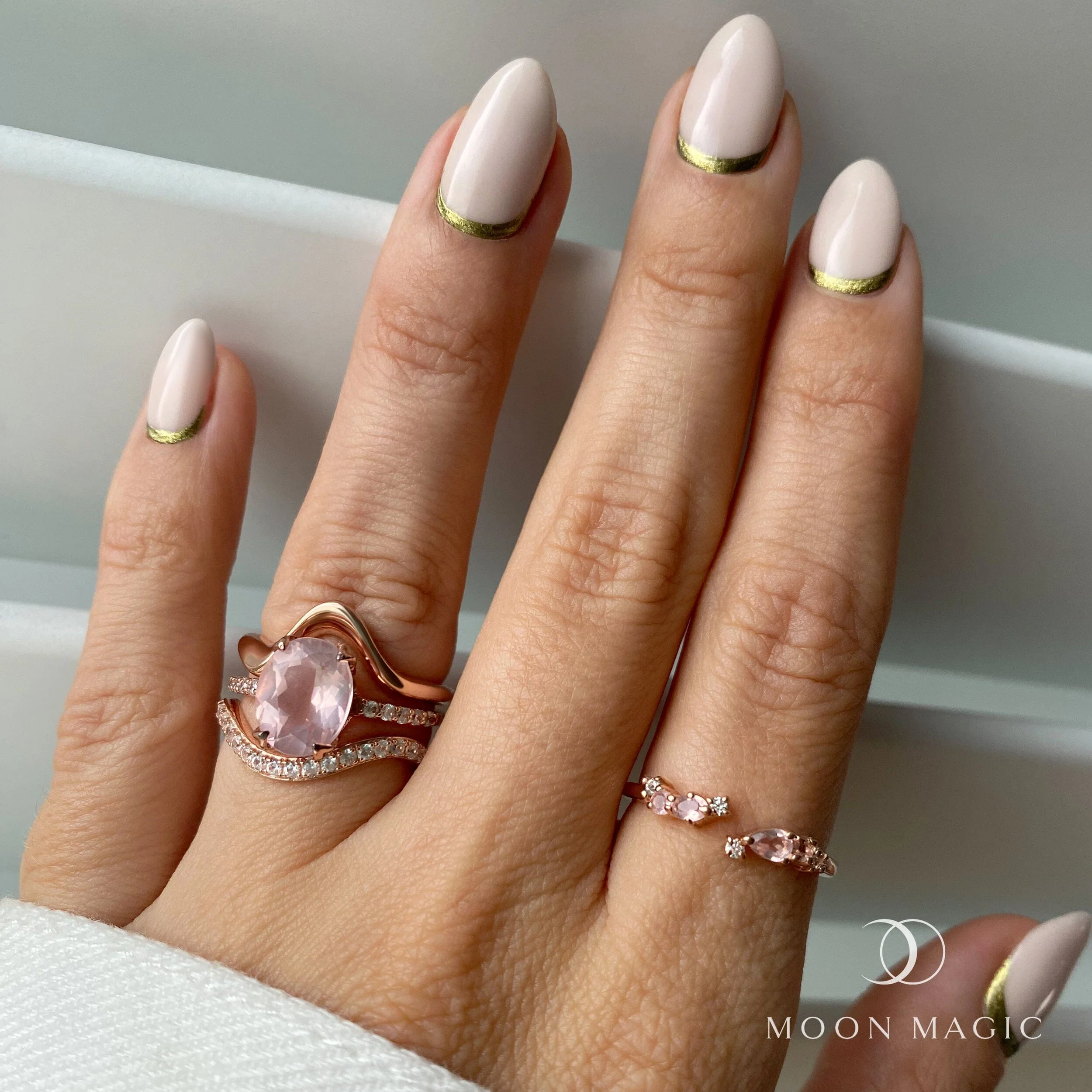 Adjustable Rose Quartz Ring - Flourish - Image 6