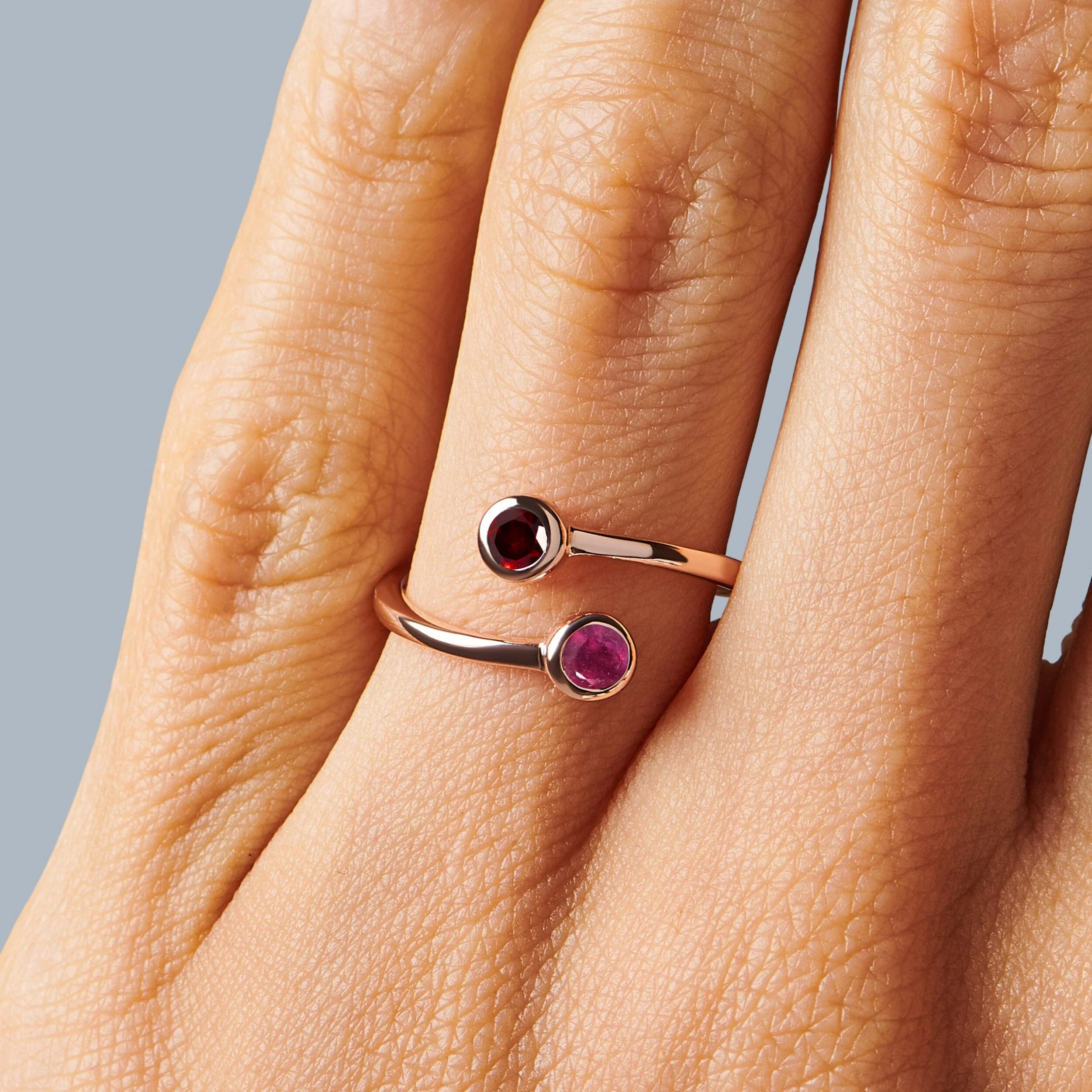 Adjustable Ruby Garnet Ring - Evolve - Image 4