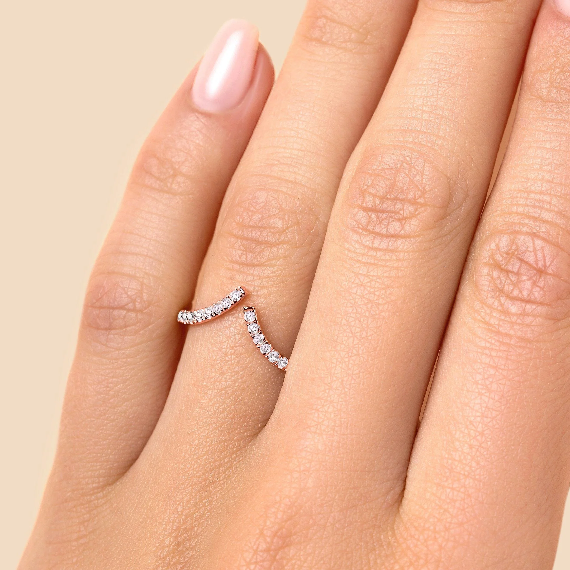 Adjustable White Zircon Ring - Infinite - Image 4