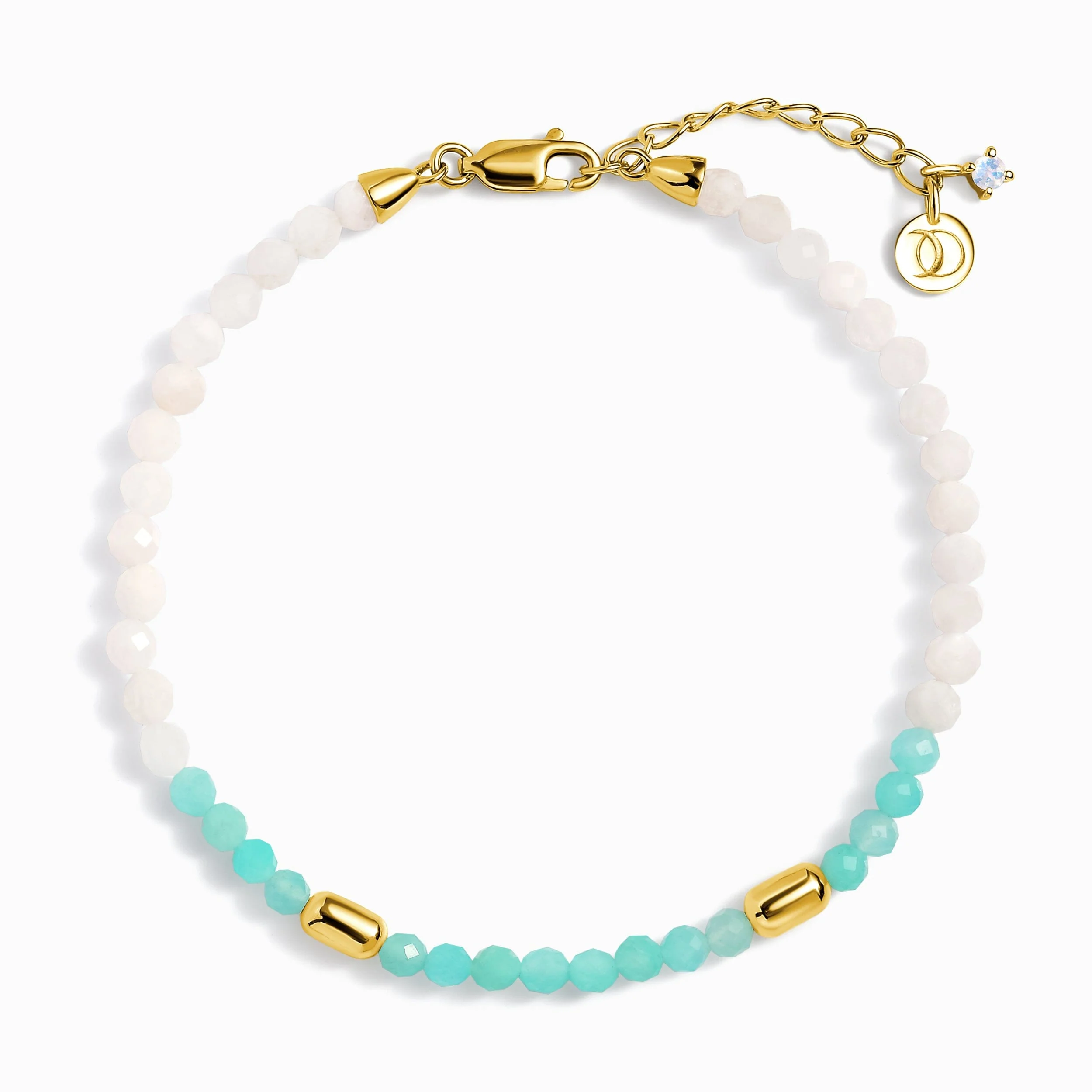 Amazonite White Moonstone Beads Bracelet - Untamed - Image 5