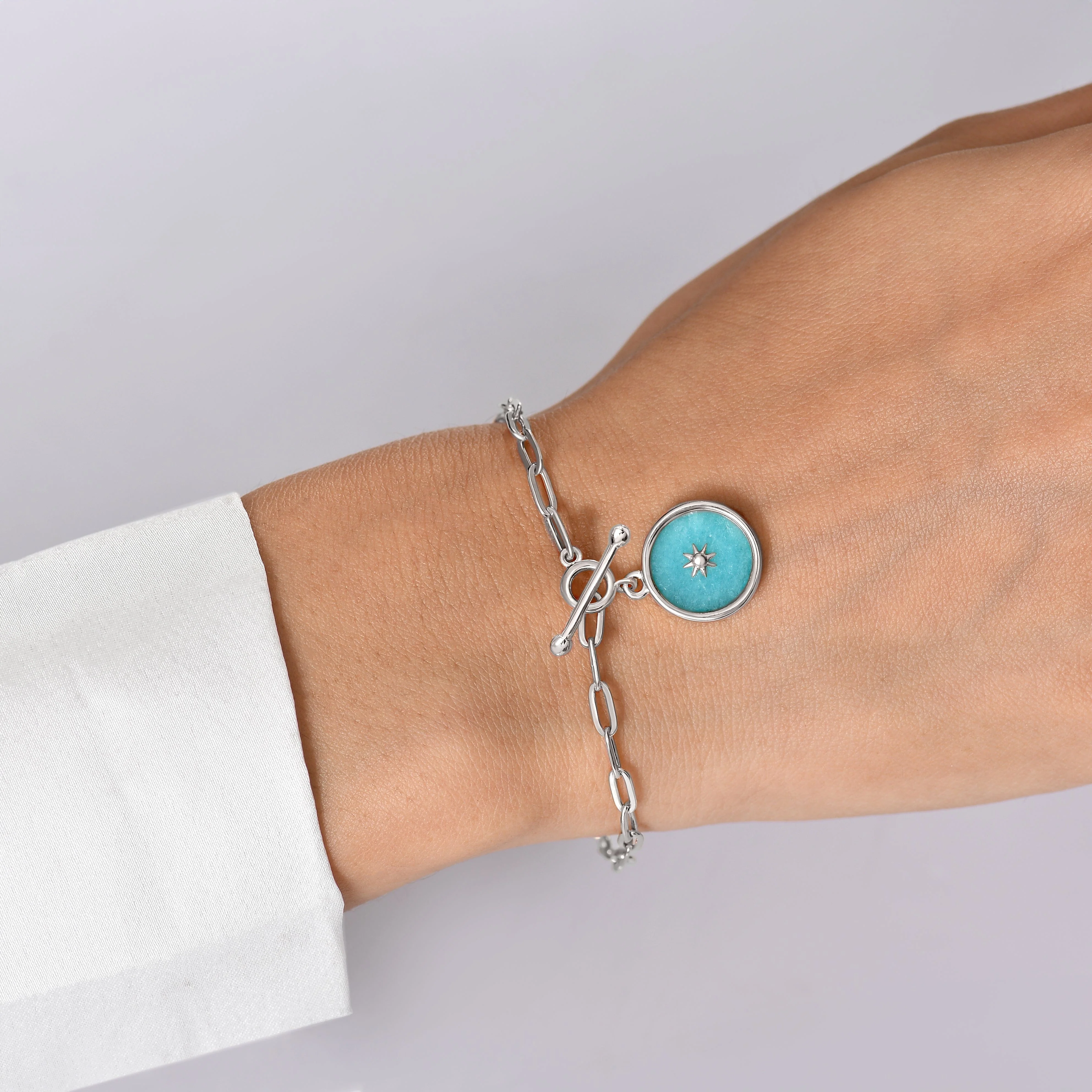 Amazonite Widelink T-Lock Bracelet - Sol - Image 2