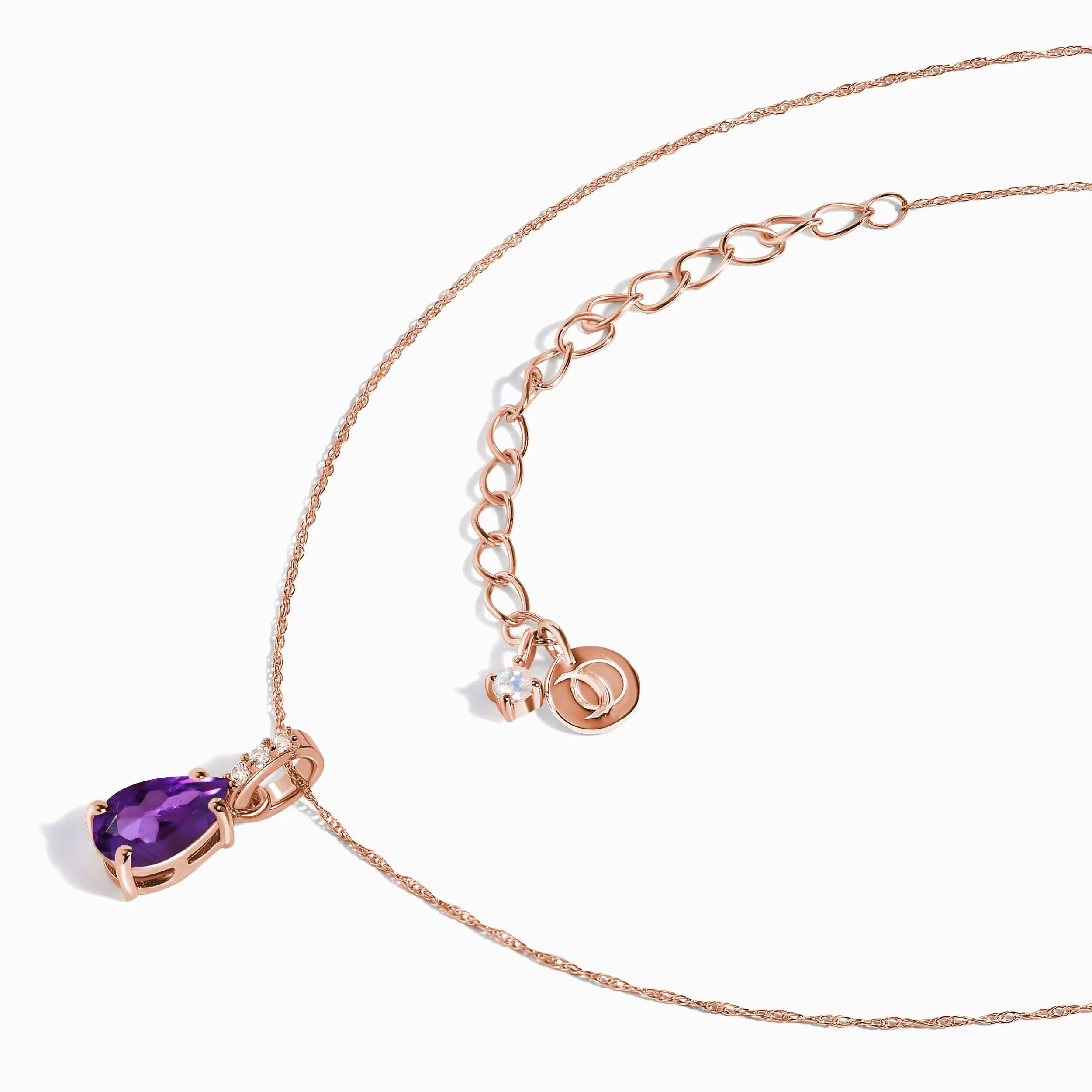 Amethyst Diamond Necklace Sway - February Birthstone - Image 13