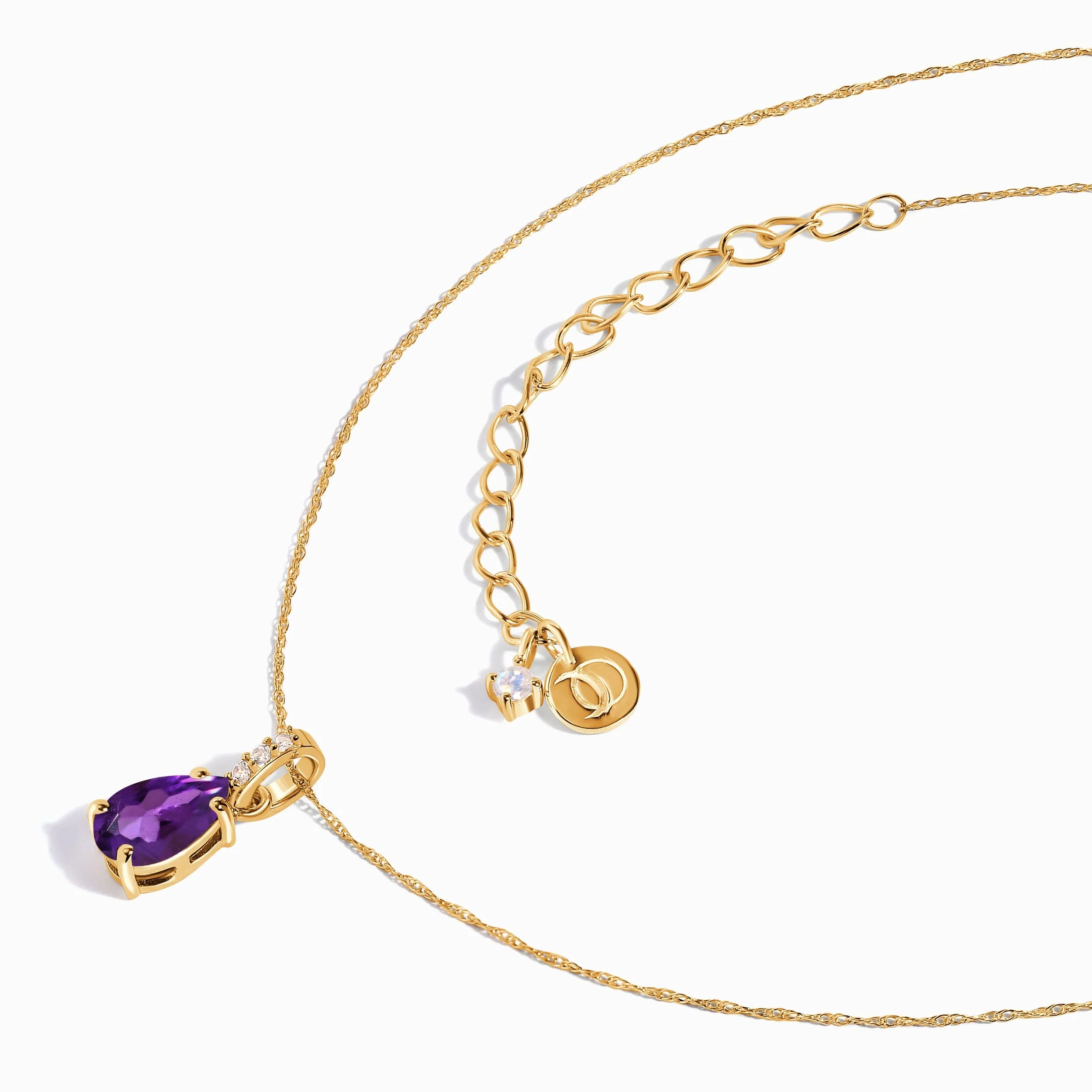 Amethyst Diamond Necklace Sway - February Birthstone - Image 17