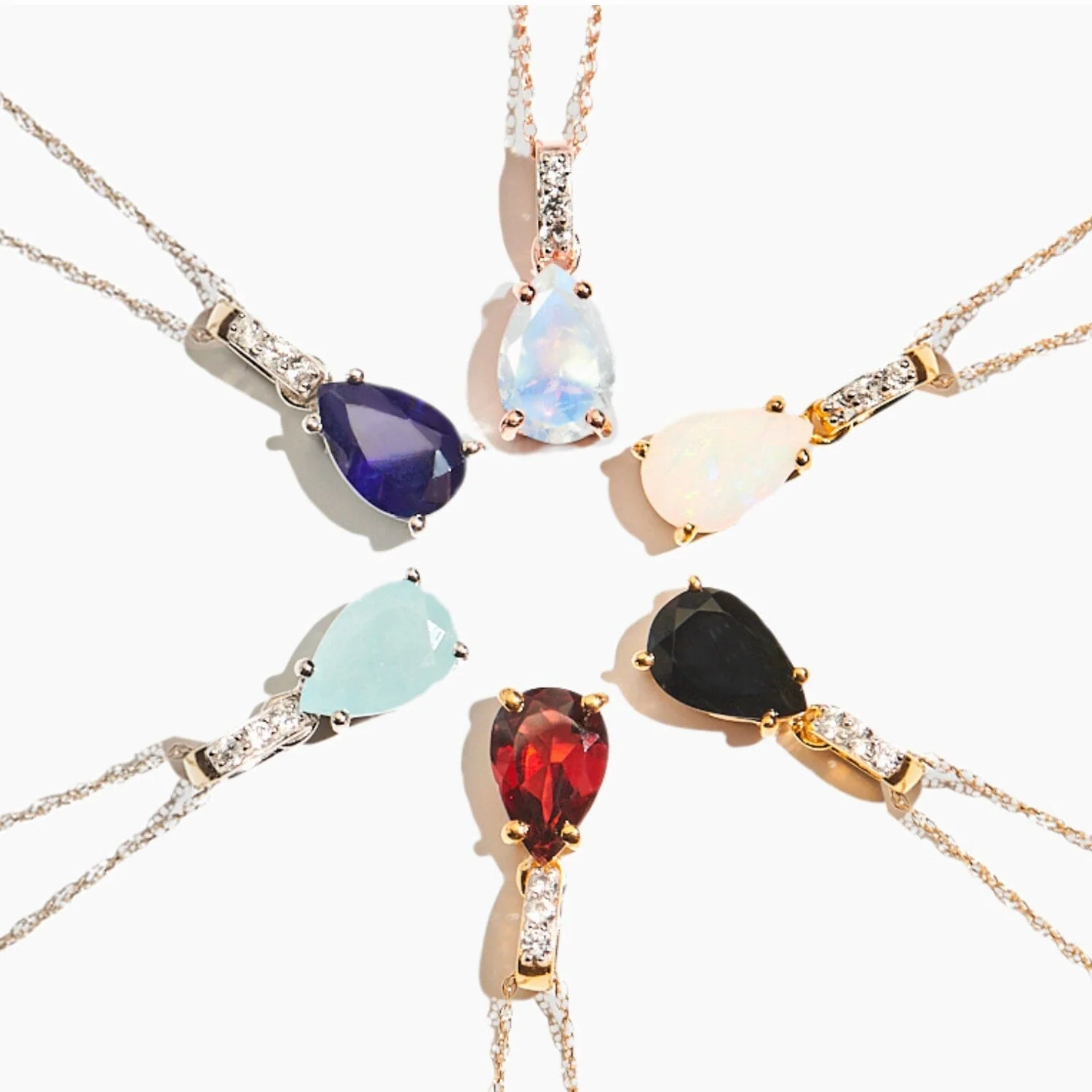 Aquarius Zodiac Constellation & January Birthstone Necklaces - Image 24