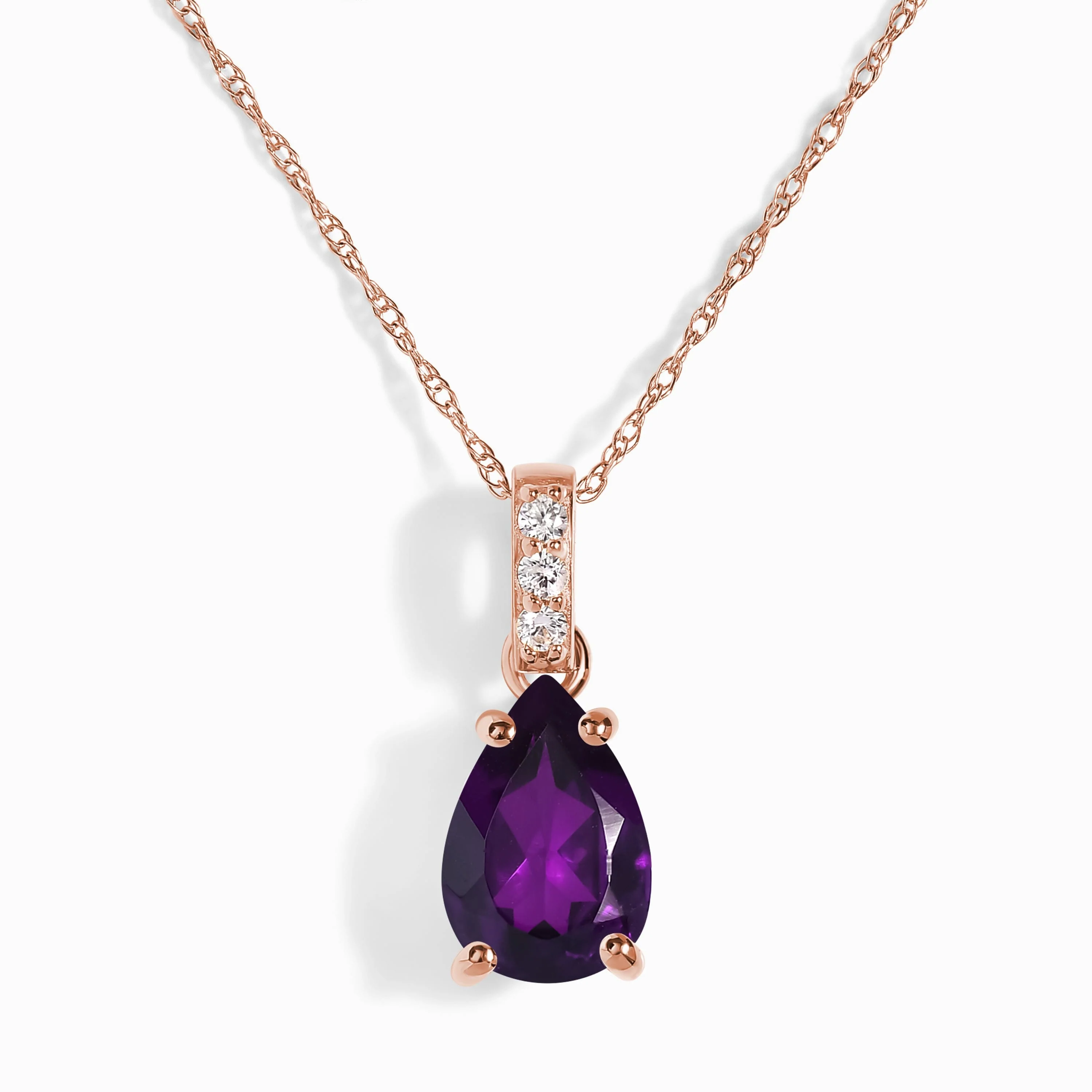 Amethyst Diamond Necklace Sway - February Birthstone - Image 3