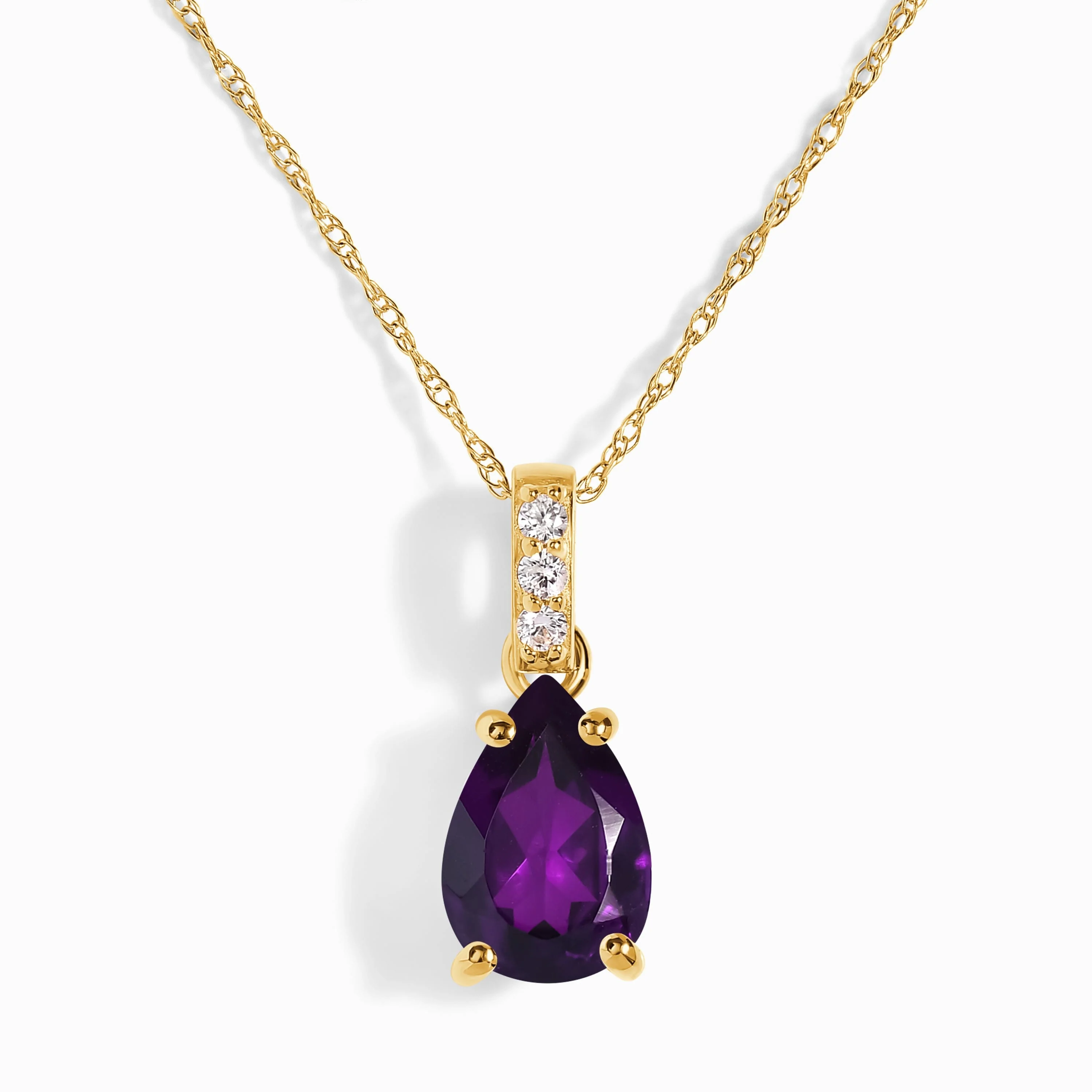 Amethyst Diamond Necklace Sway - February Birthstone - Image 5