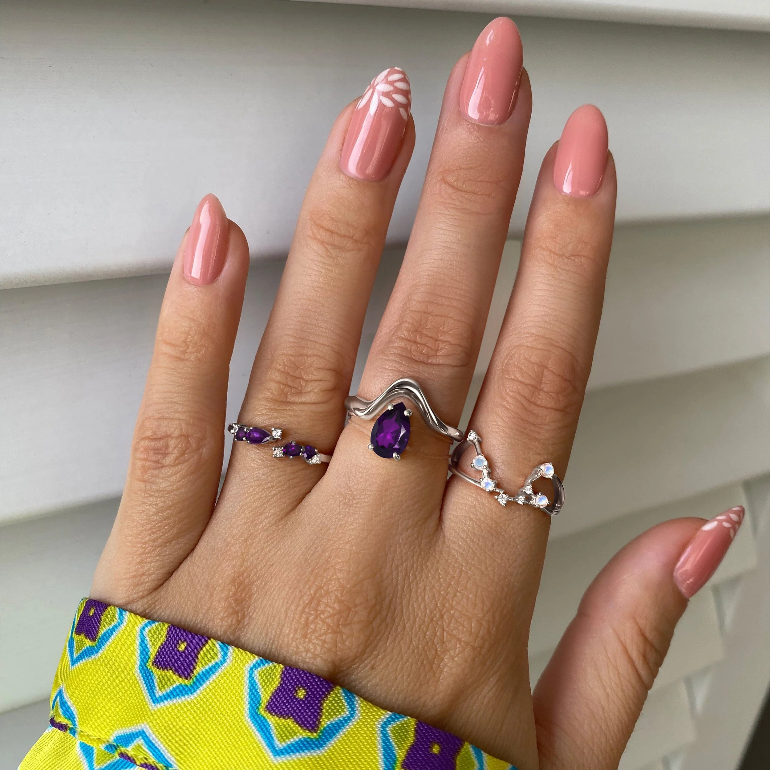 Amethyst Ring Floating Sway - February Birthstone - Image 3