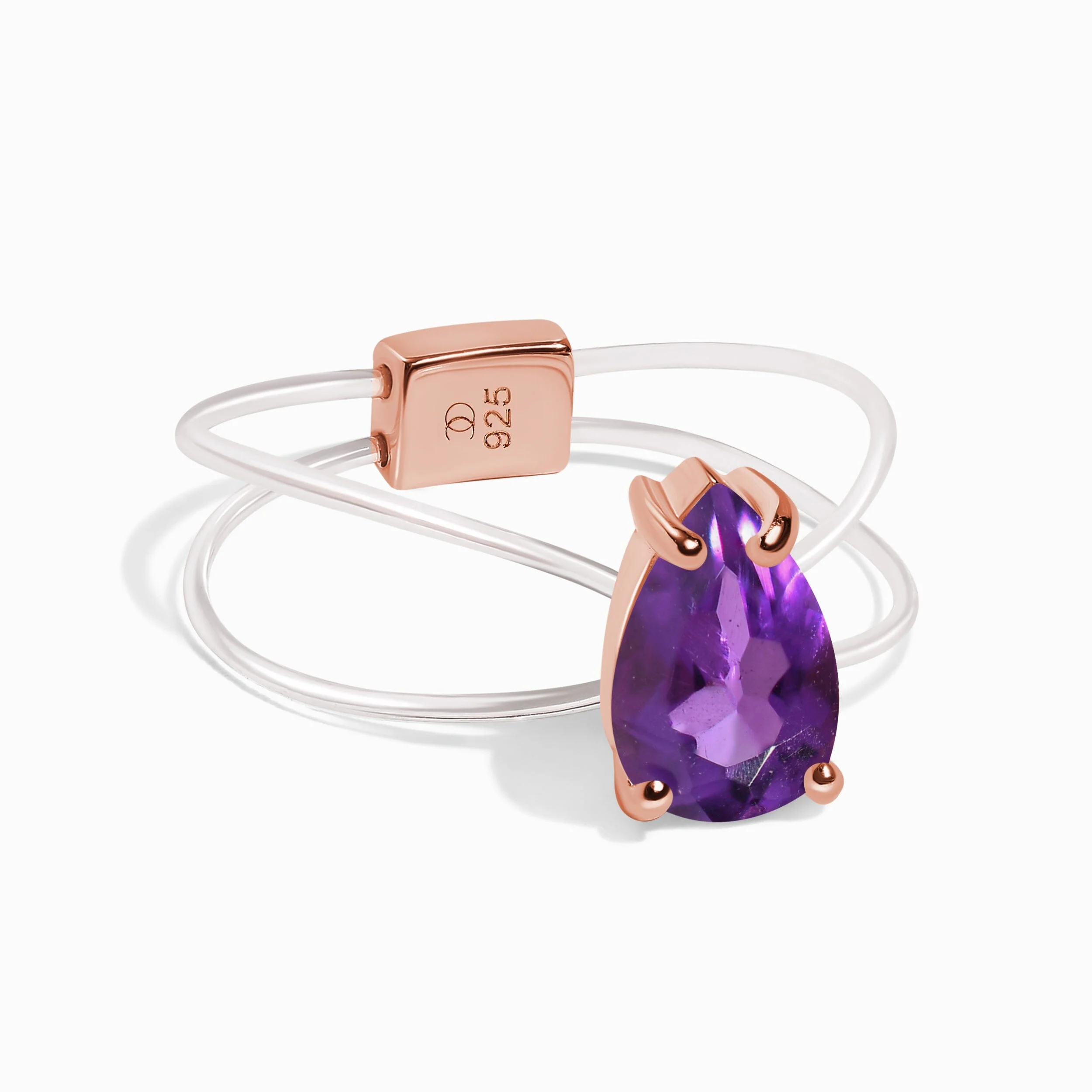 Amethyst Ring Floating Sway - February Birthstone - Image 4