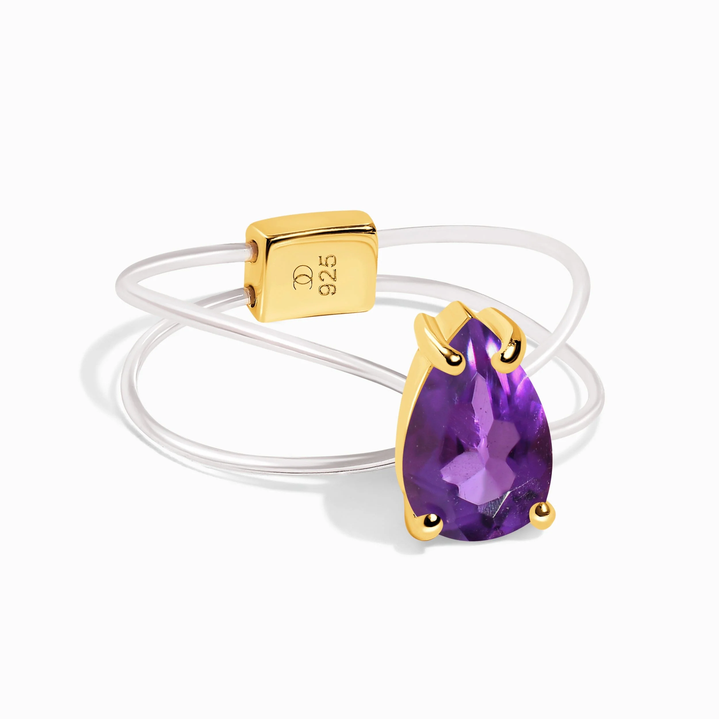 Amethyst Ring Floating Sway - February Birthstone - Image 7