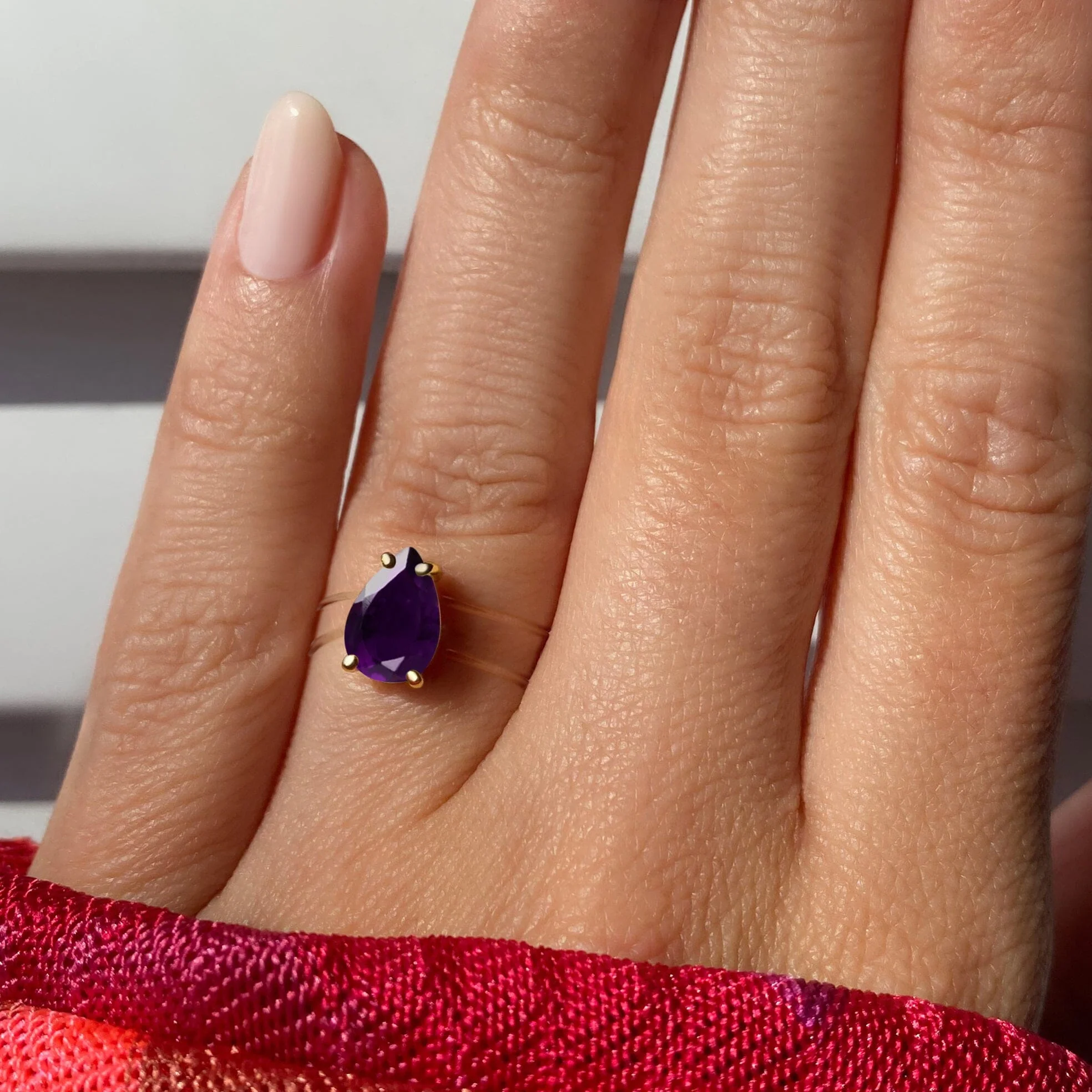 Amethyst Ring Floating Sway - February Birthstone - Image 8