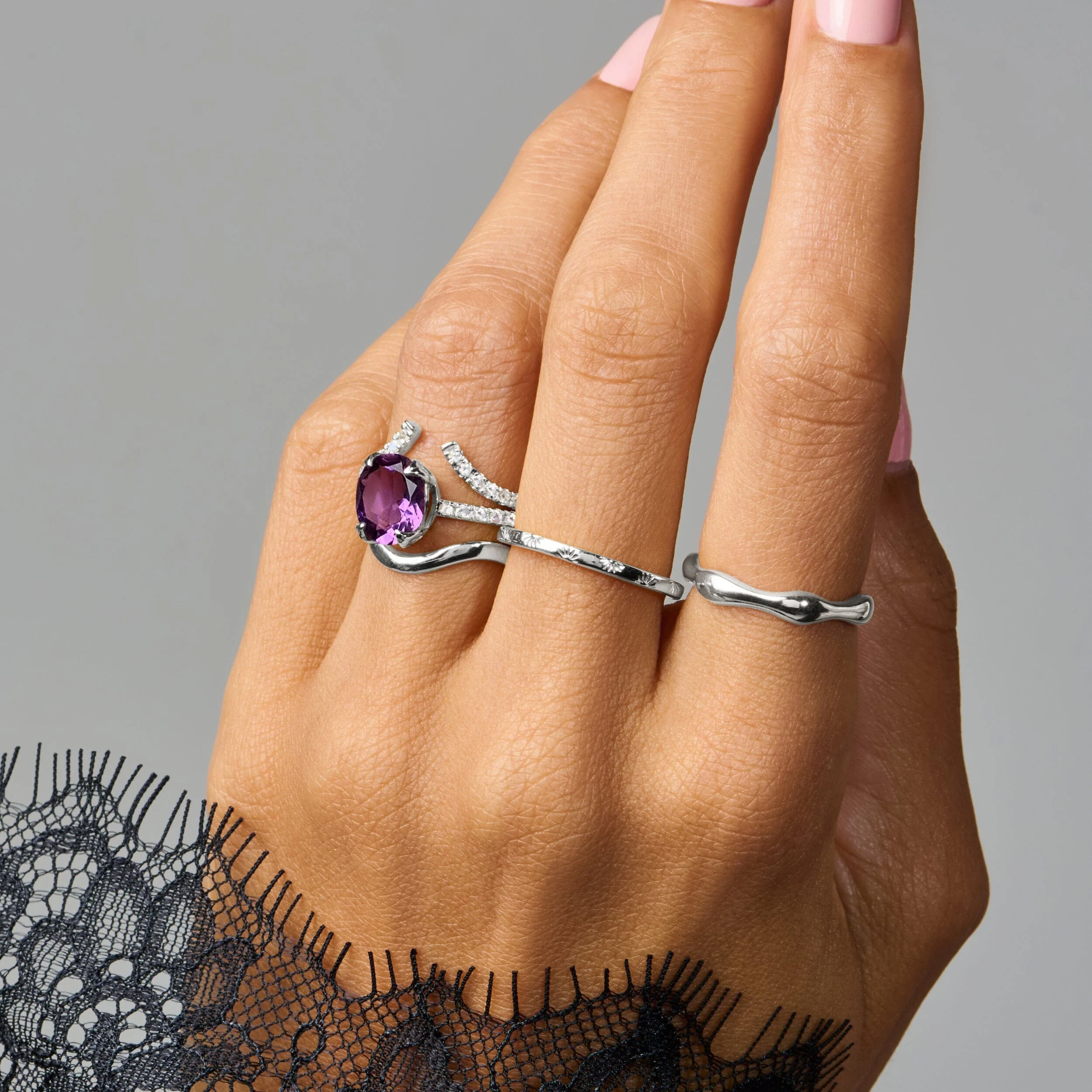 Amethyst Ring - Harlow - Image 3