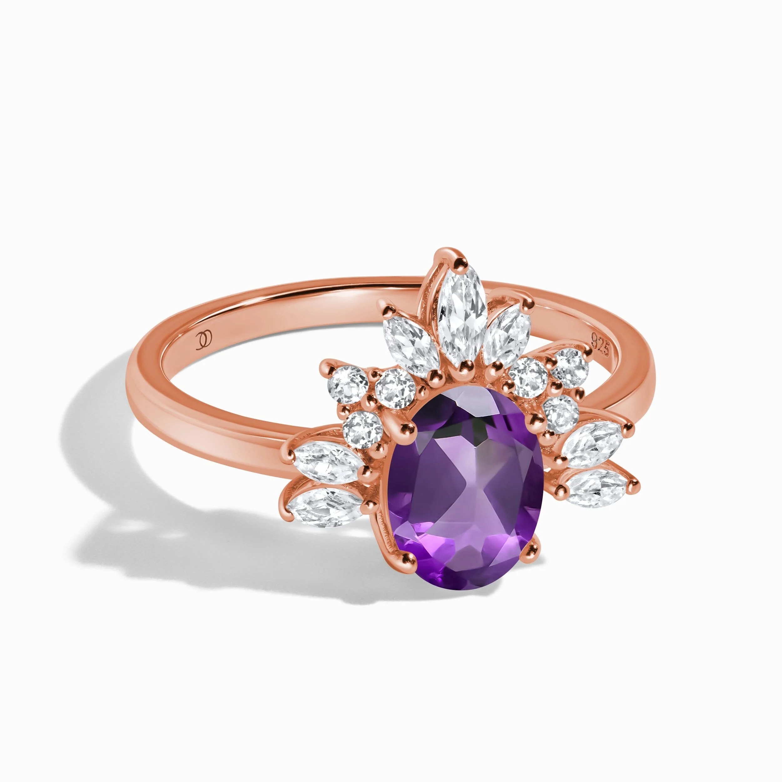 Amethyst White Zircon Ring - Manon - Image 3
