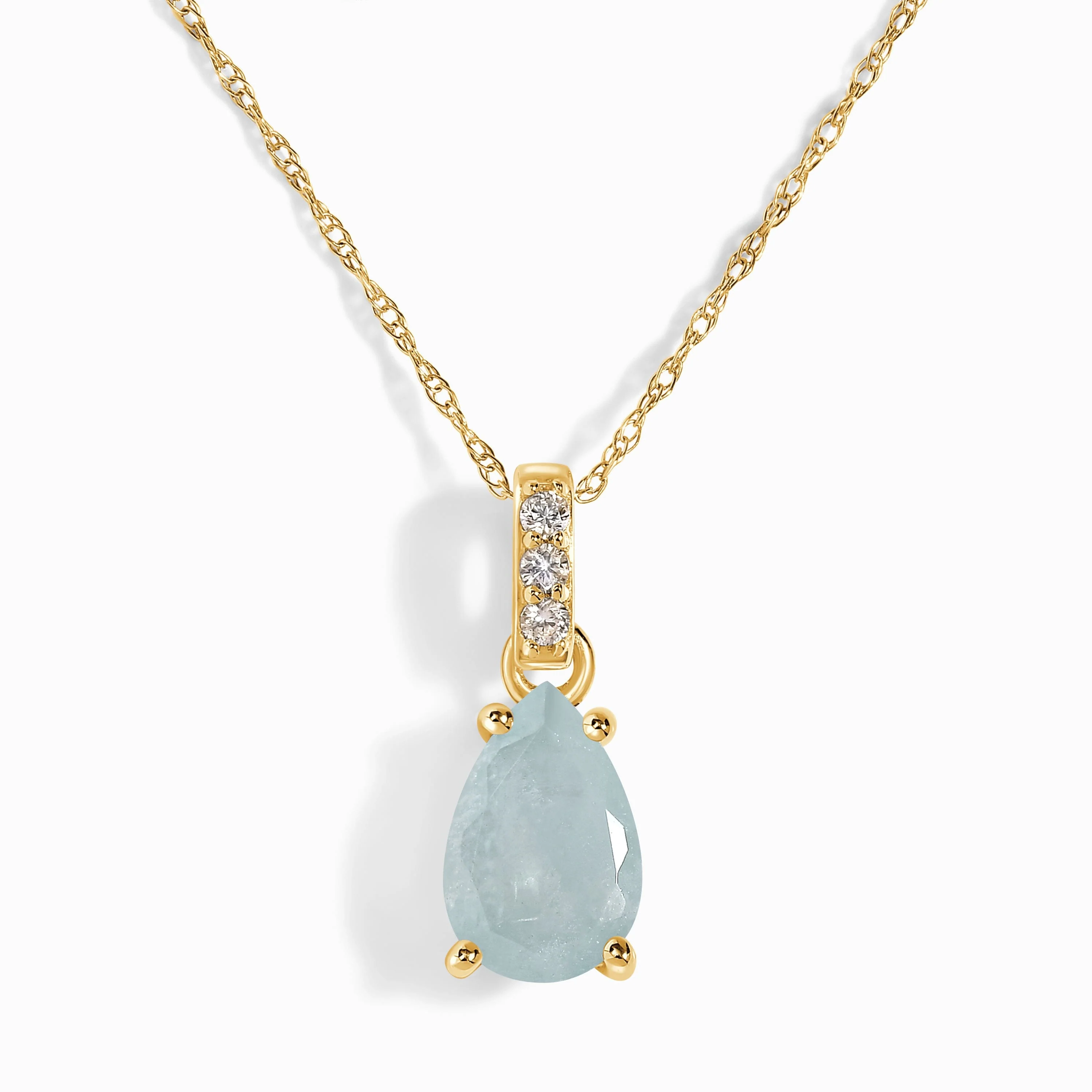 Aquamarine Diamond Necklace Sway - March Birthstone - Image 5