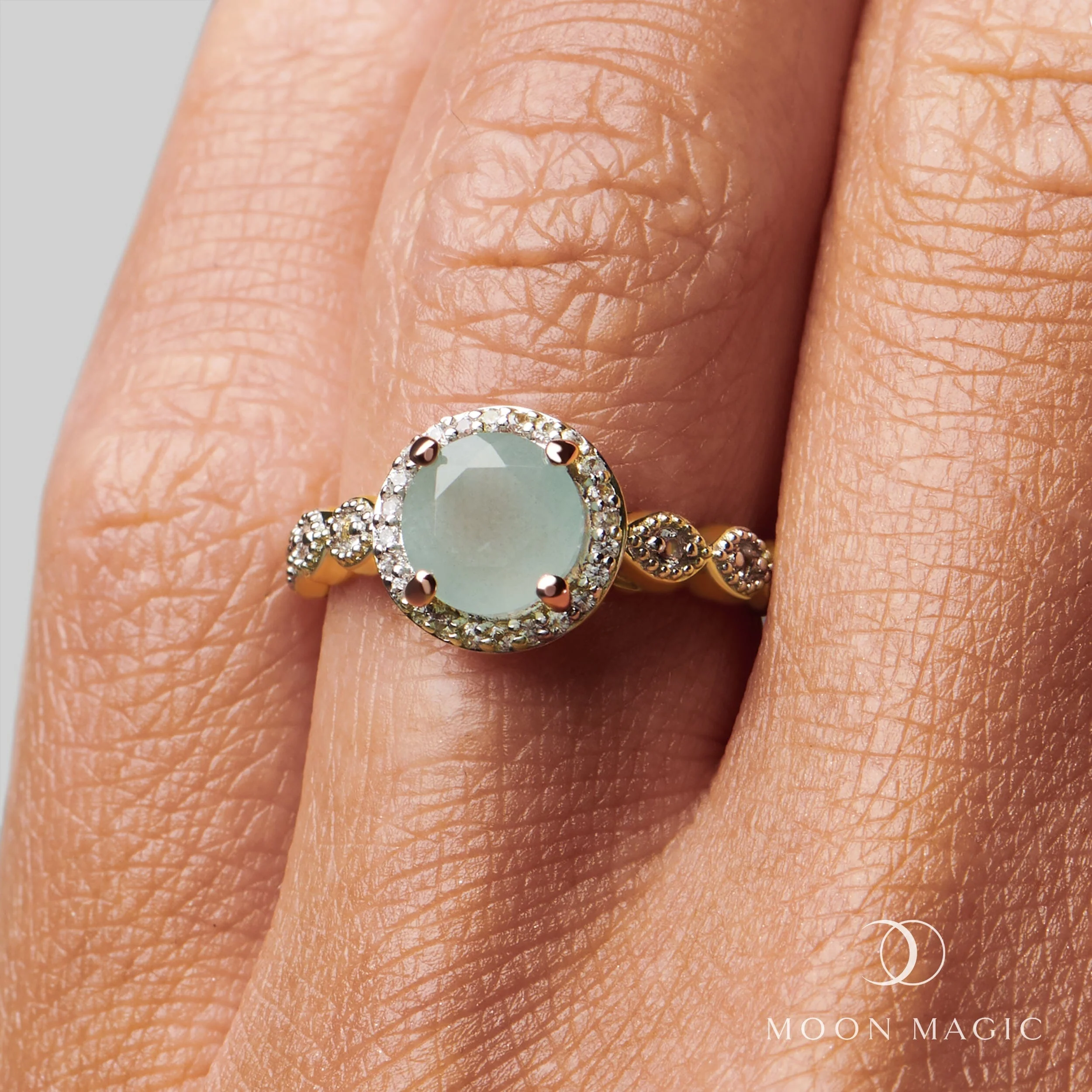 Aquamarine Lab Diamond Ring - Soulmate - Image 6