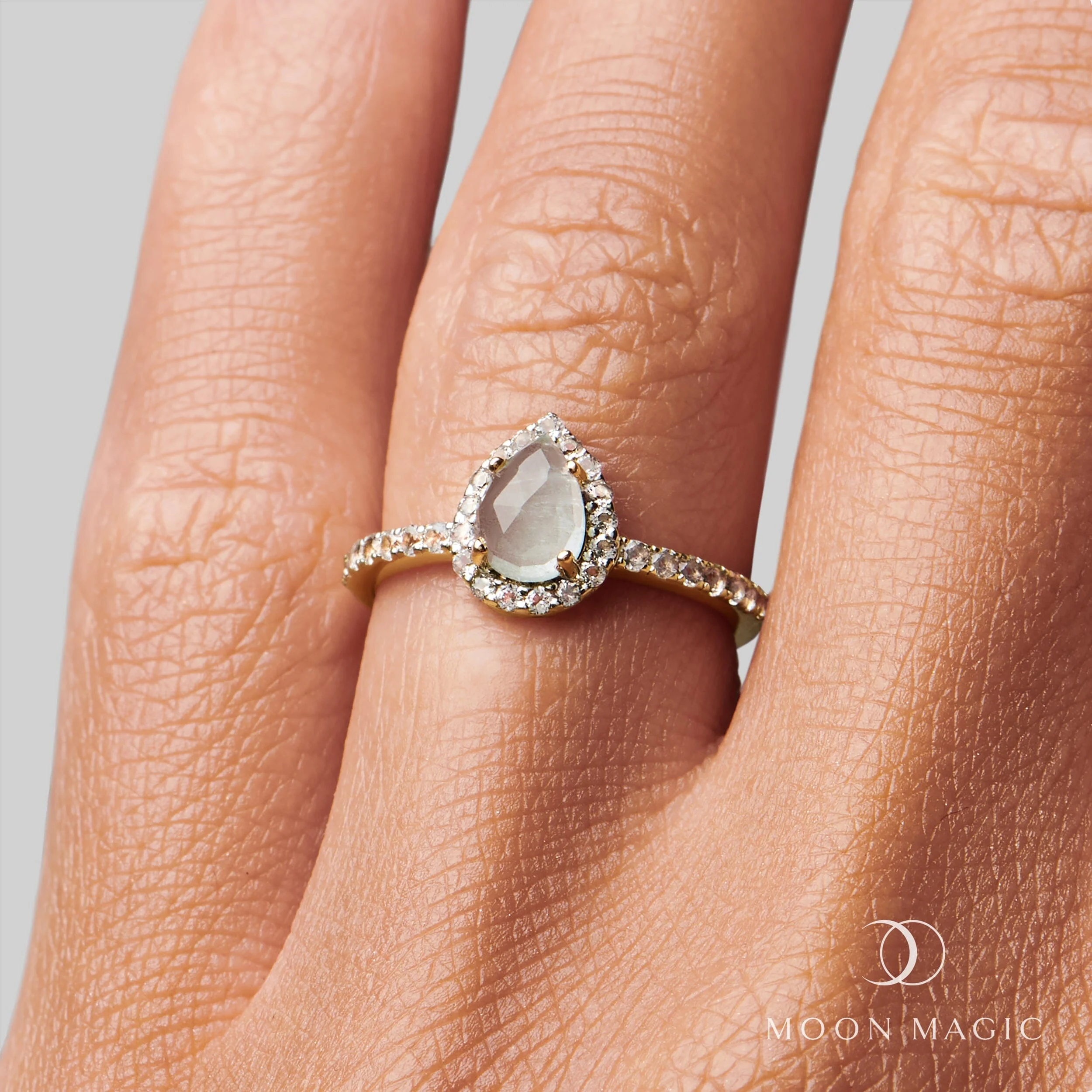 Aquamarine Lab Diamond Ring - Tear of Joy - Image 6