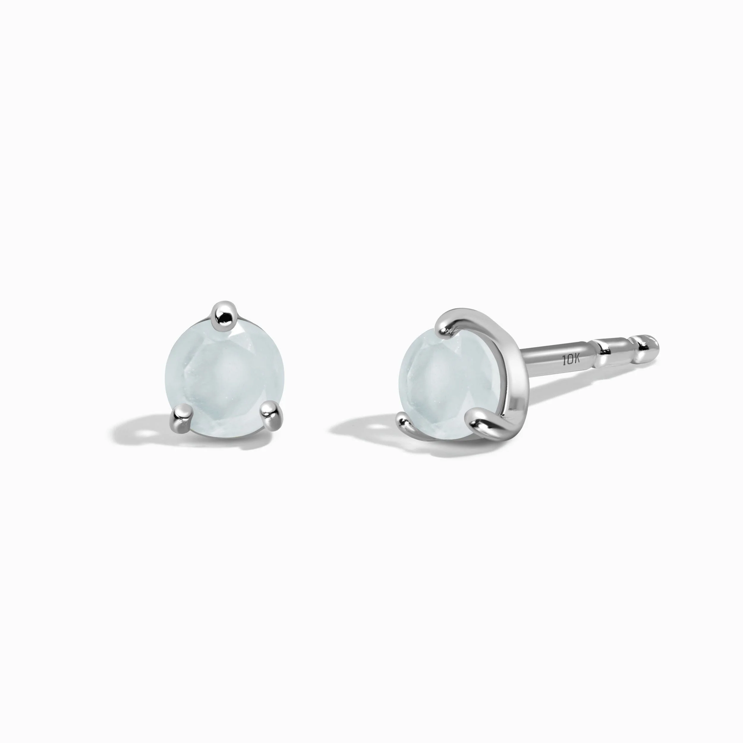 Aquamarine Round Studs - March Birthstone - Image 3