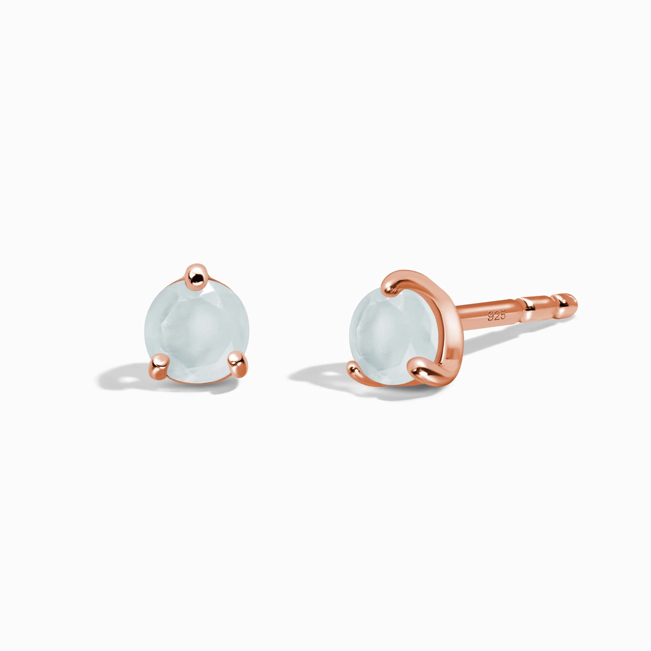Aquamarine Round Studs - March Birthstone - Image 5