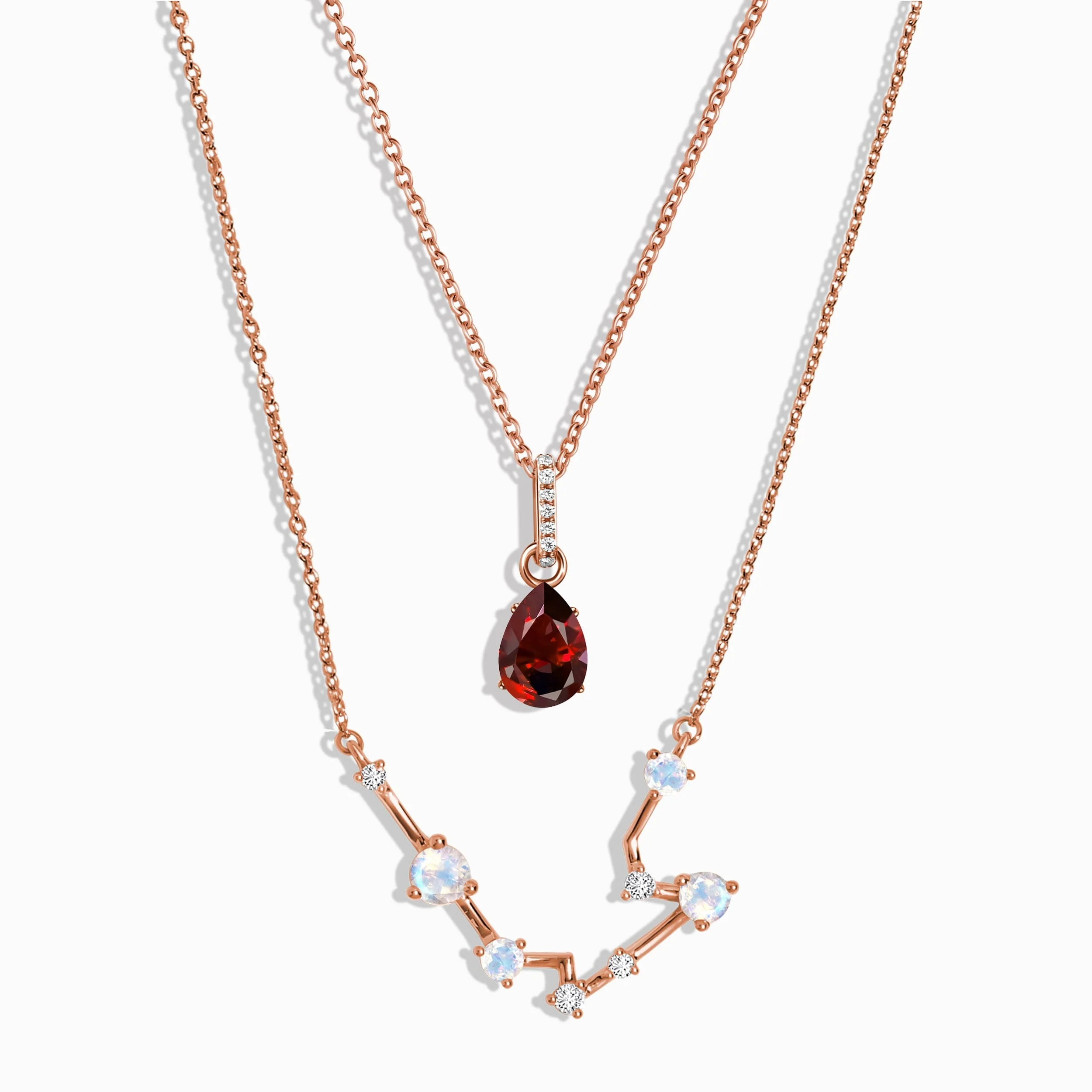 Aquarius Zodiac Constellation & January Birthstone Necklaces - Image 4