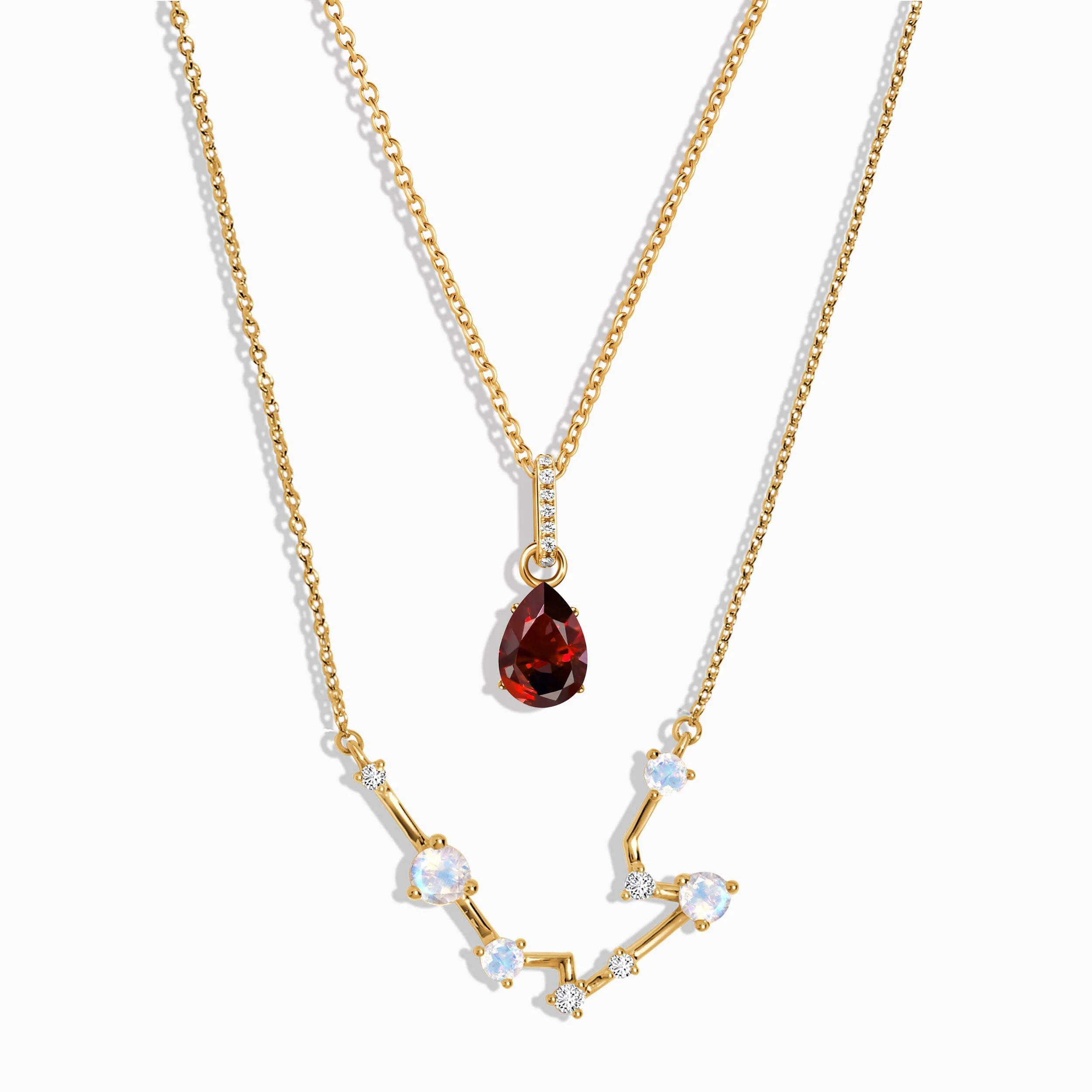 Aquarius Zodiac Constellation & January Birthstone Necklaces - Image 7