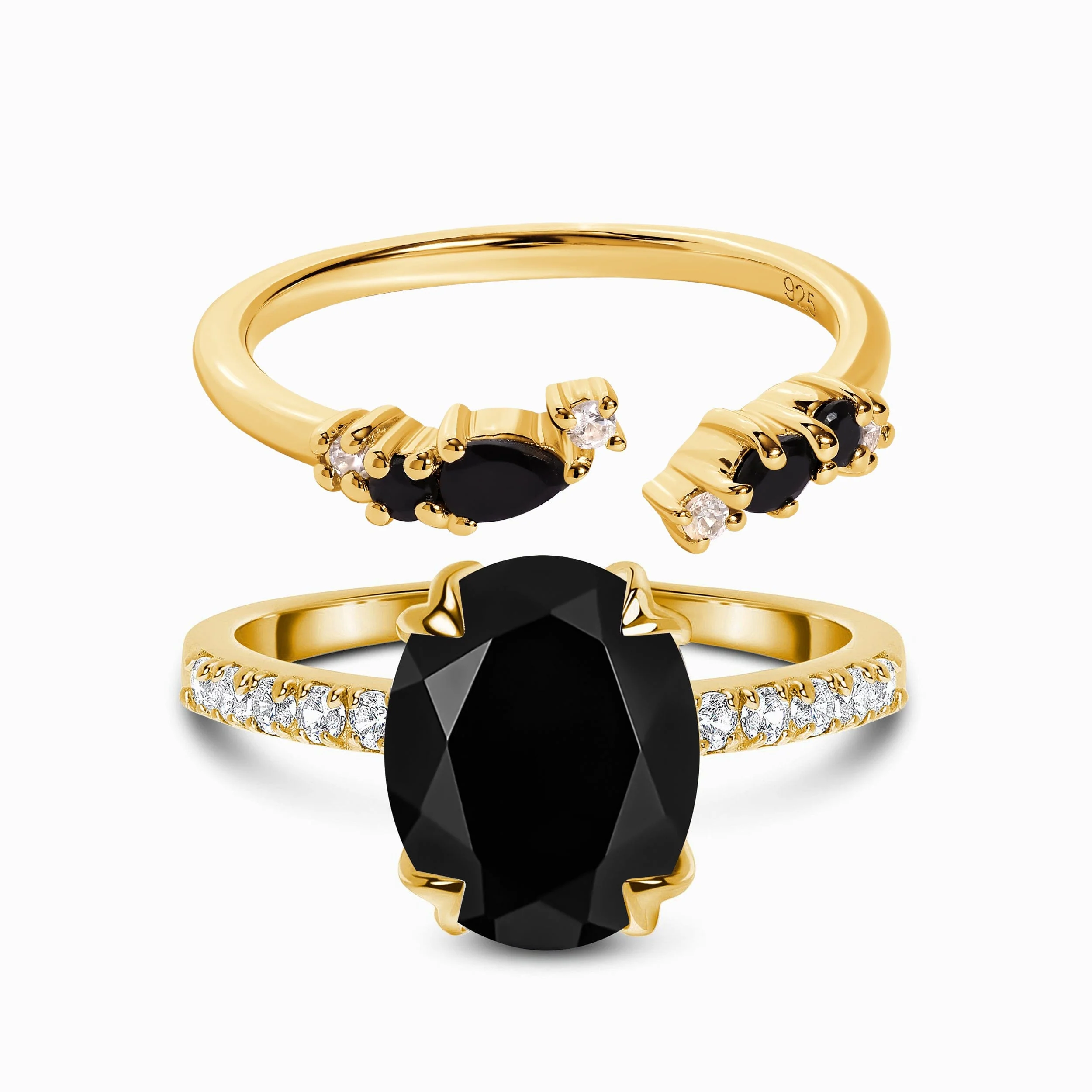Black Obsidian Black Onyx Harlow & Flourish Rings - Image 7