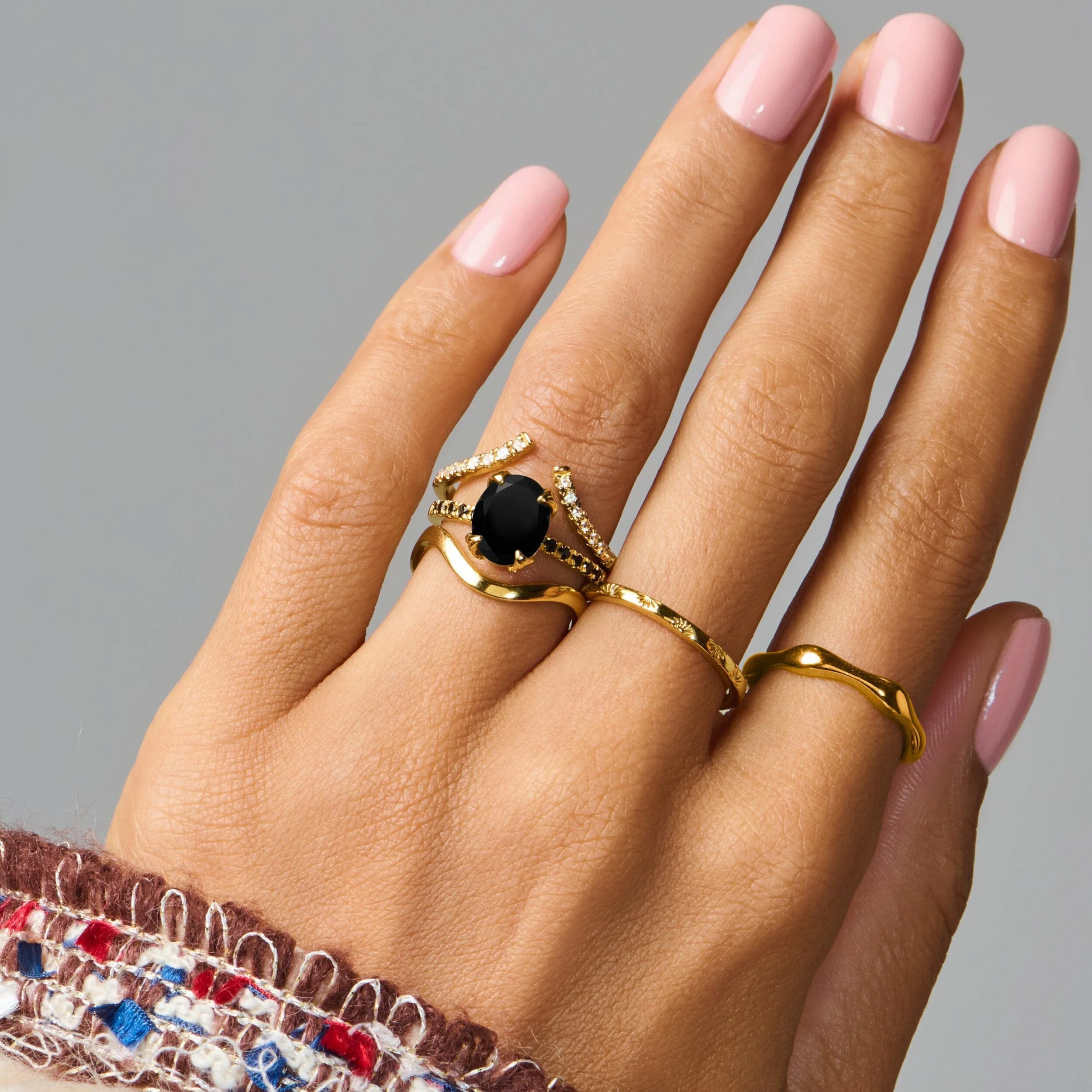 Black Obsidian Black Spinel Ring - Harlow - Image 18