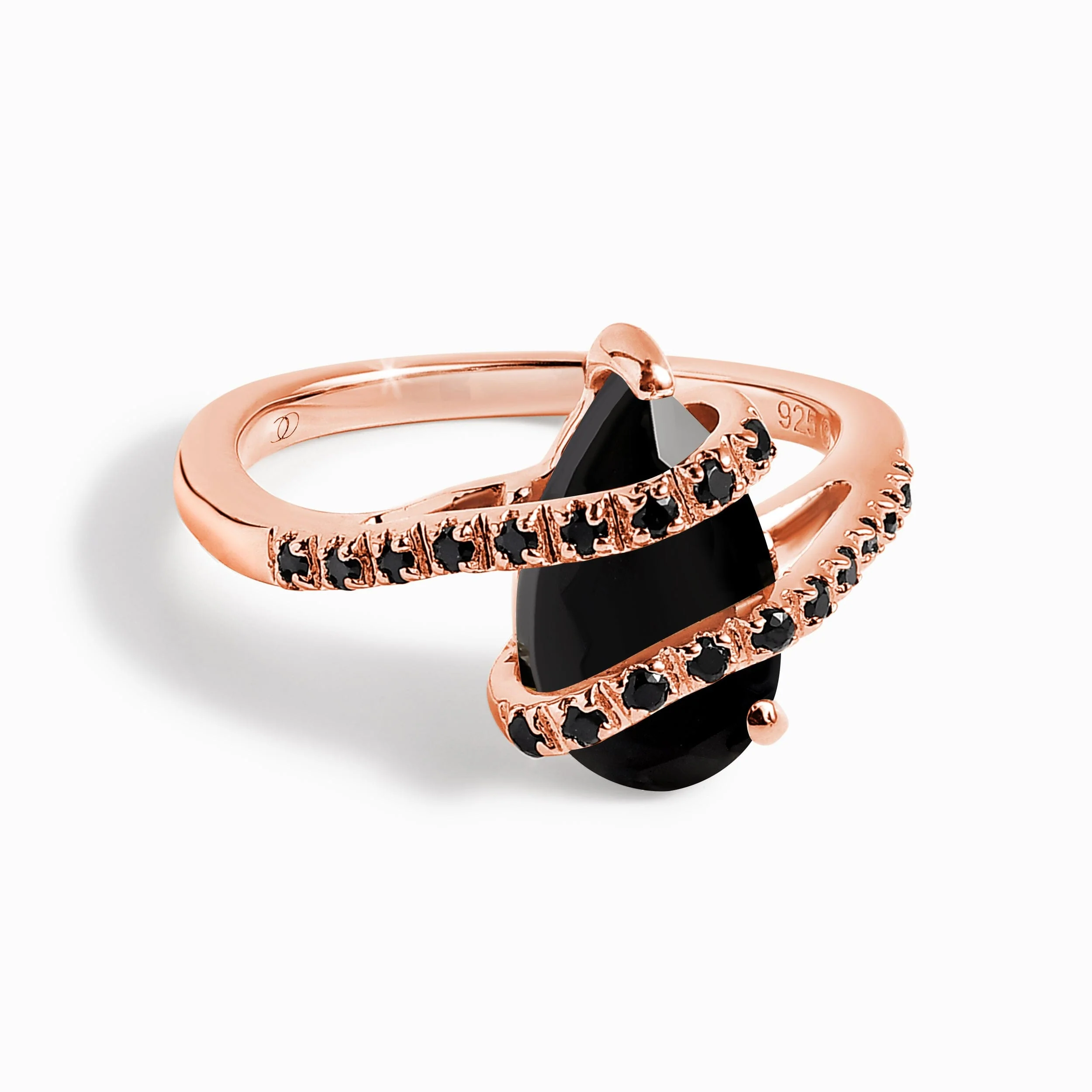 Black Obsidian Black Spinel Ring - Bypass - Image 3