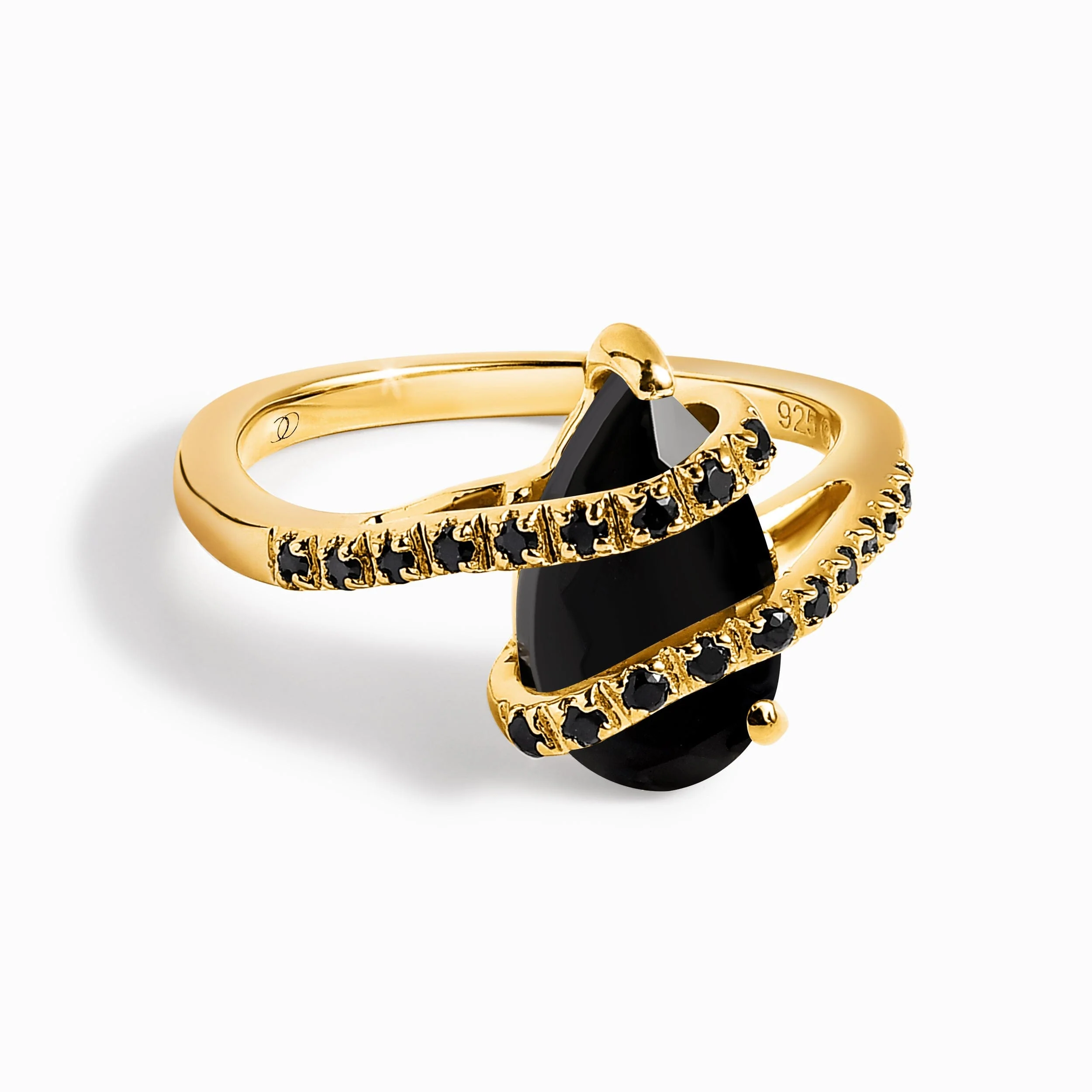 Black Obsidian Black Spinel Ring - Bypass - Image 5
