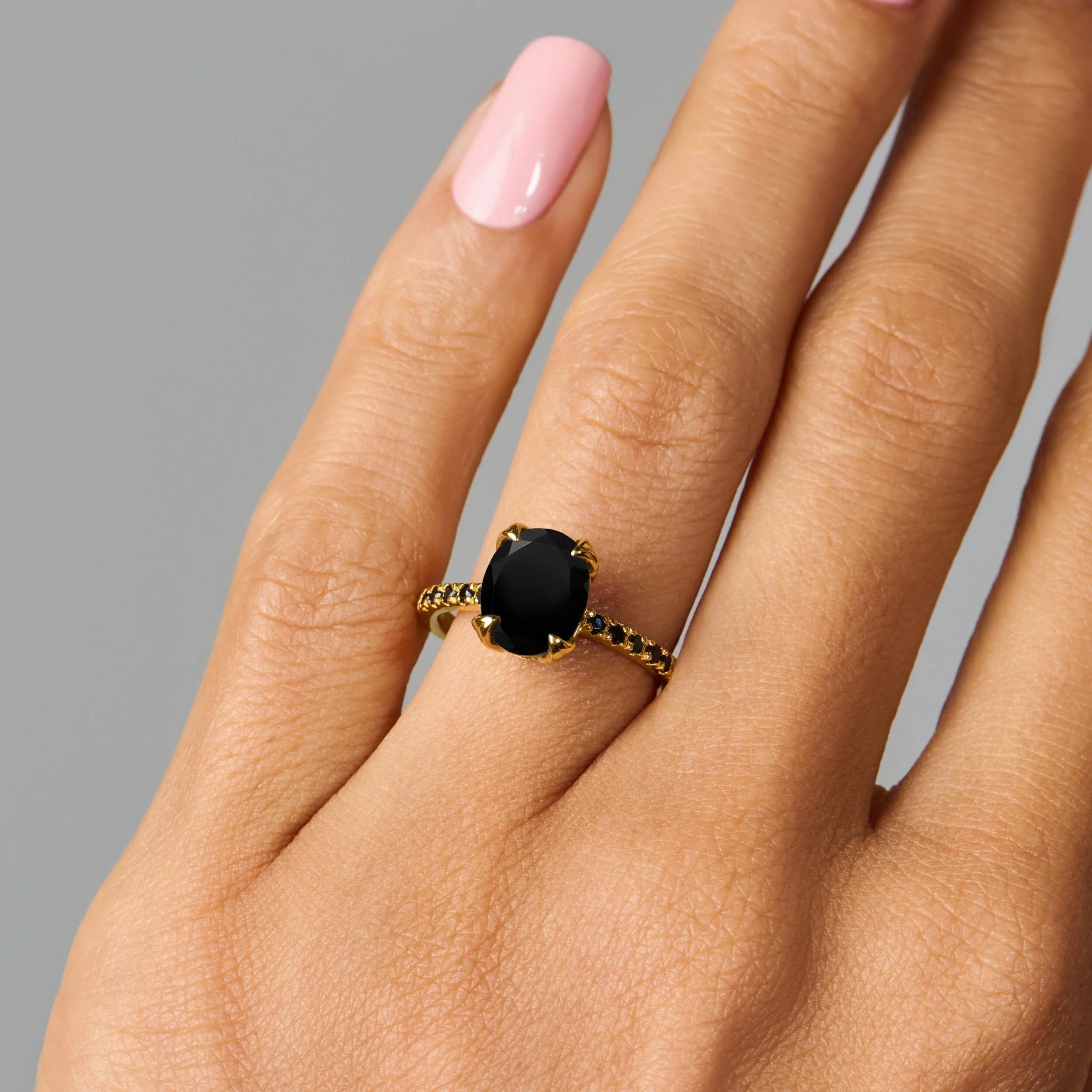 Black Obsidian Black Spinel Ring - Harlow - Image 25