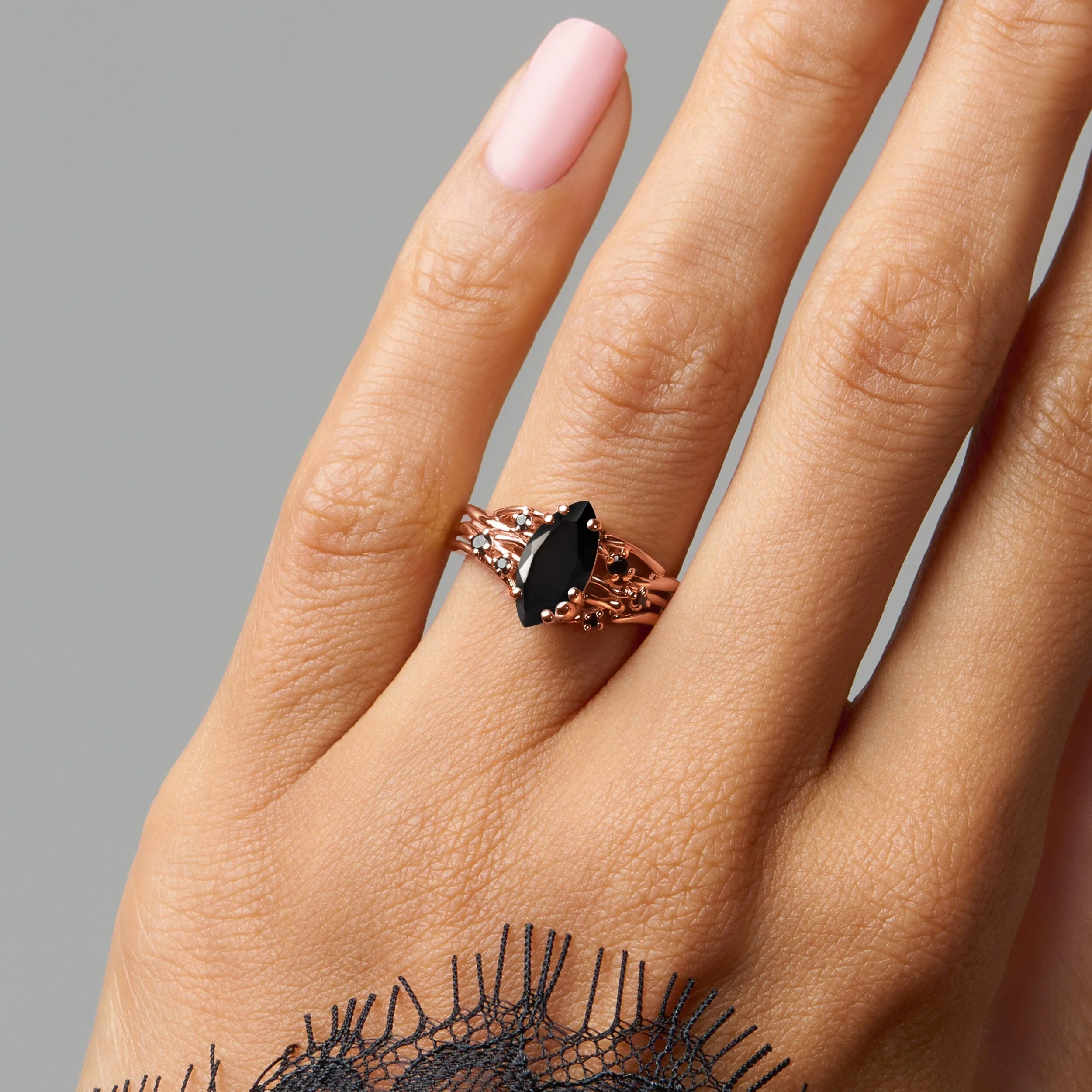 Black Obsidian Black Spinel Ring - Radiance - Image 6
