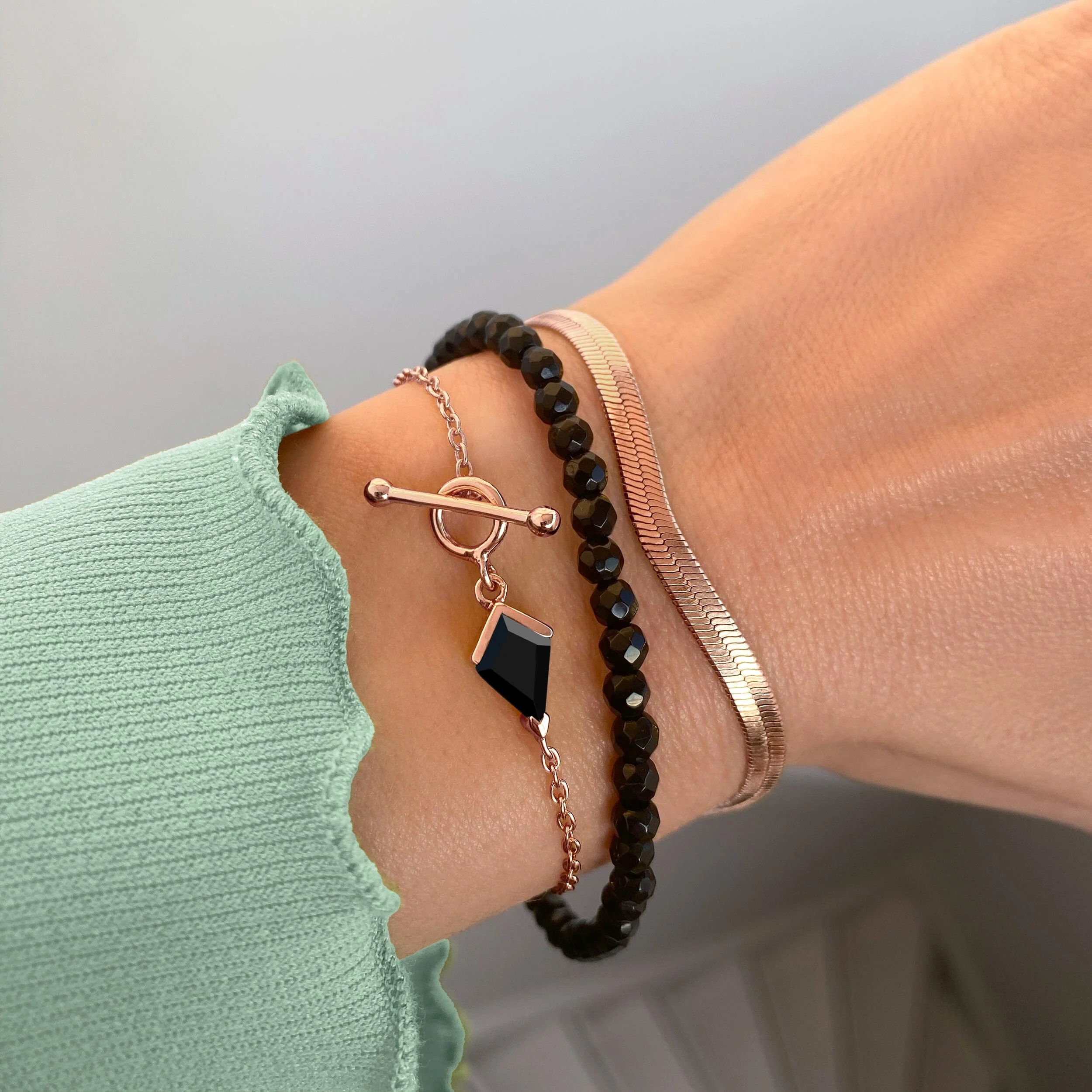 Black Obsidian Bracelet - Heroine T-Lock - Image 11