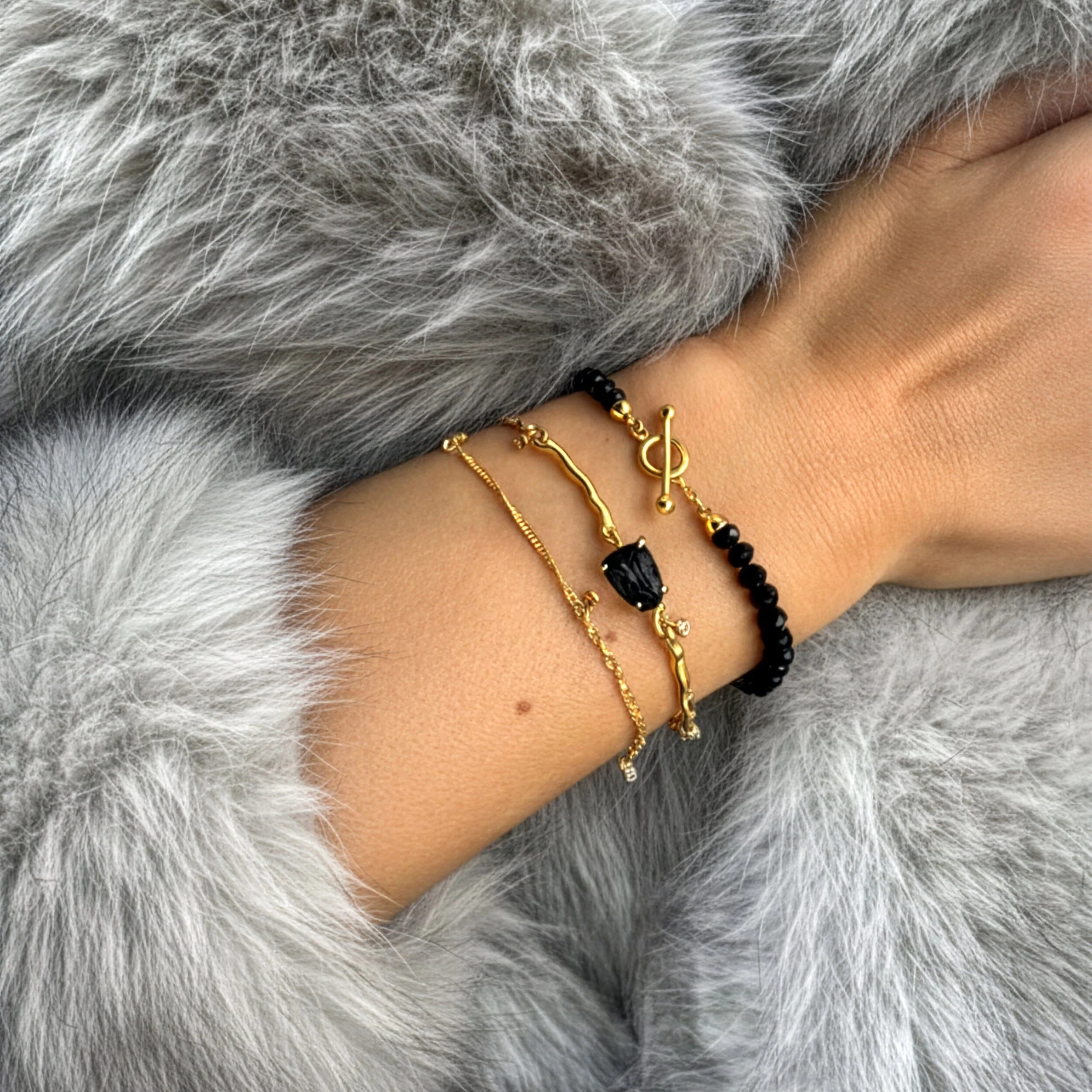 Black Obsidian Bracelet Stack - Grounded Goddess - Image 14