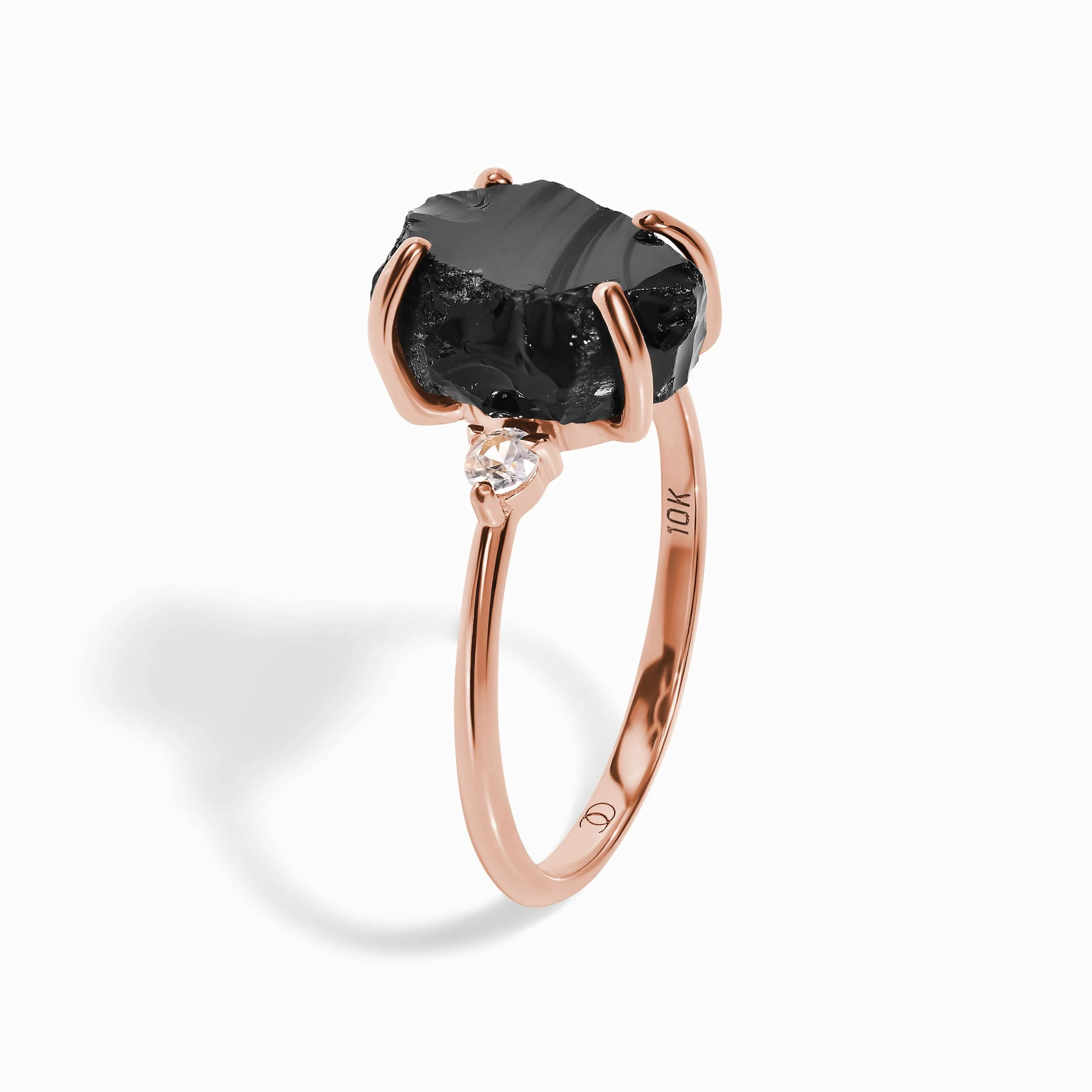 Black Obsidian Diamond Ring - Raw Allure - Image 10