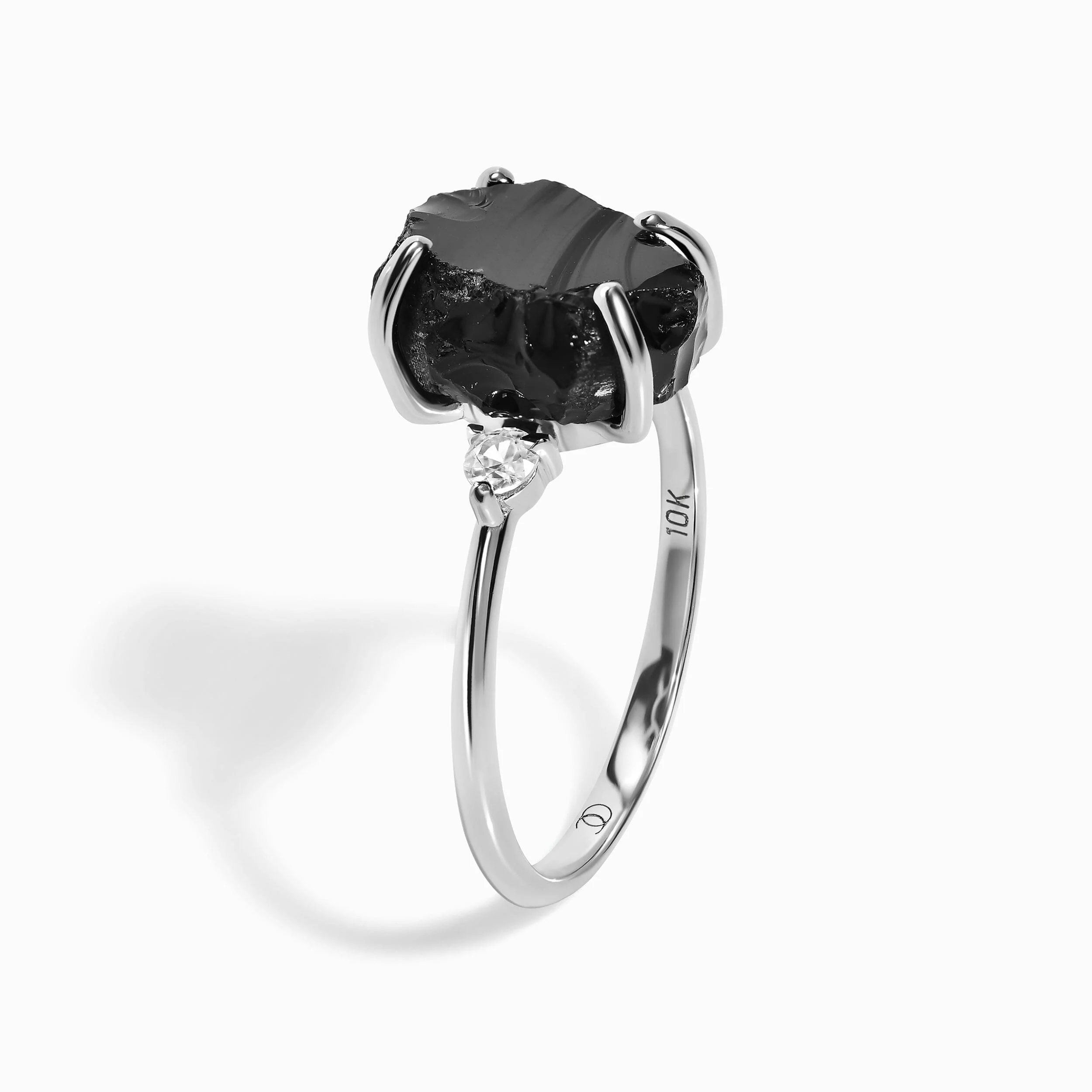 Black Obsidian Diamond Ring - Raw Allure - Image 13