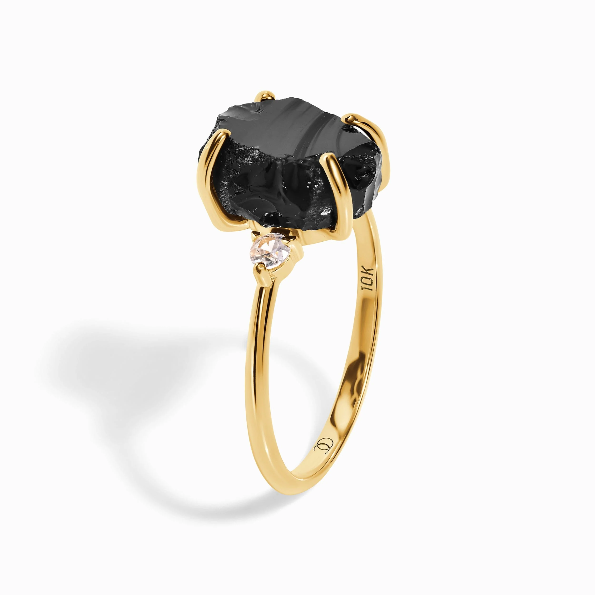 Black Obsidian Diamond Ring - Raw Allure - Image 16