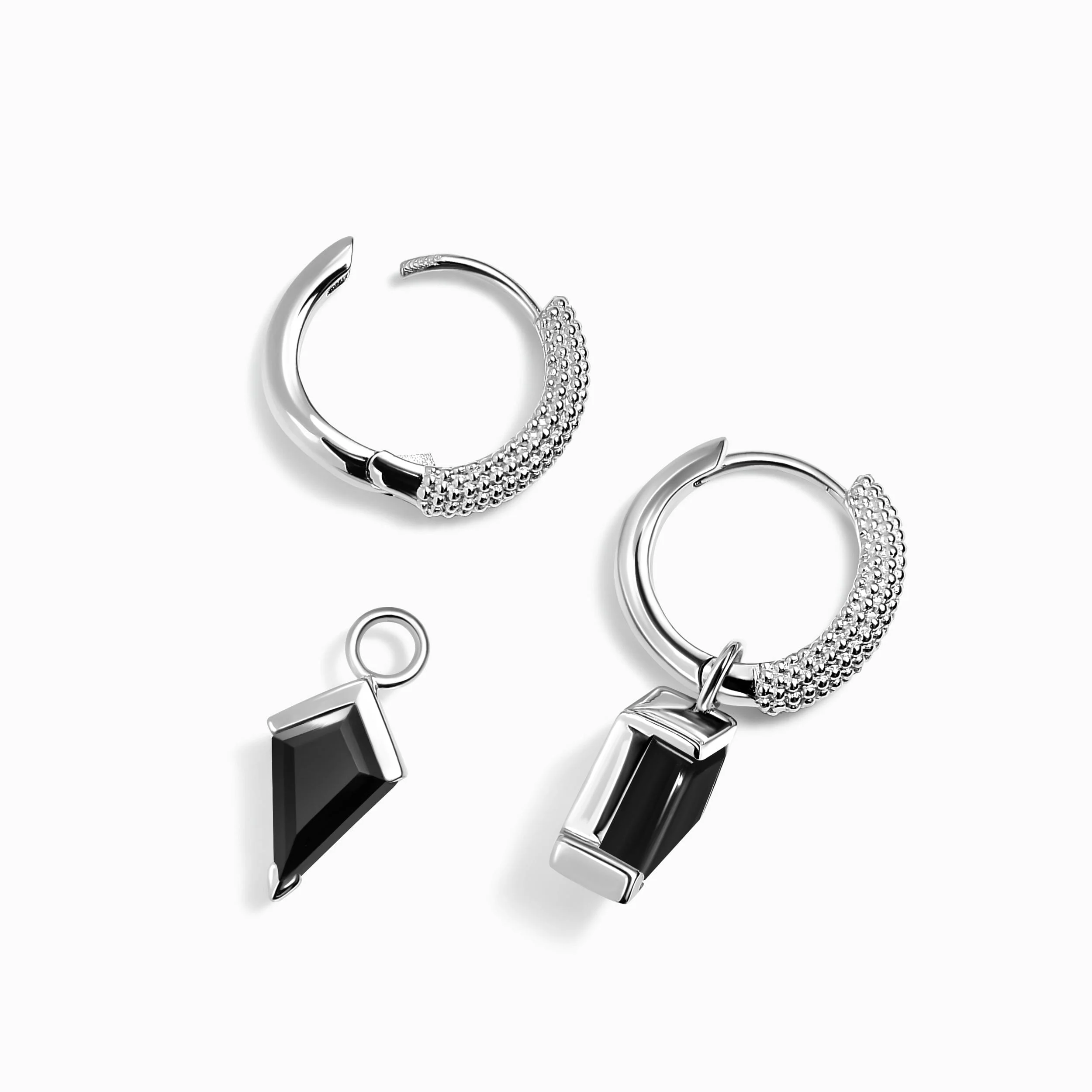 Black Obsidian Earrings - Heroine Hoops - Image 11