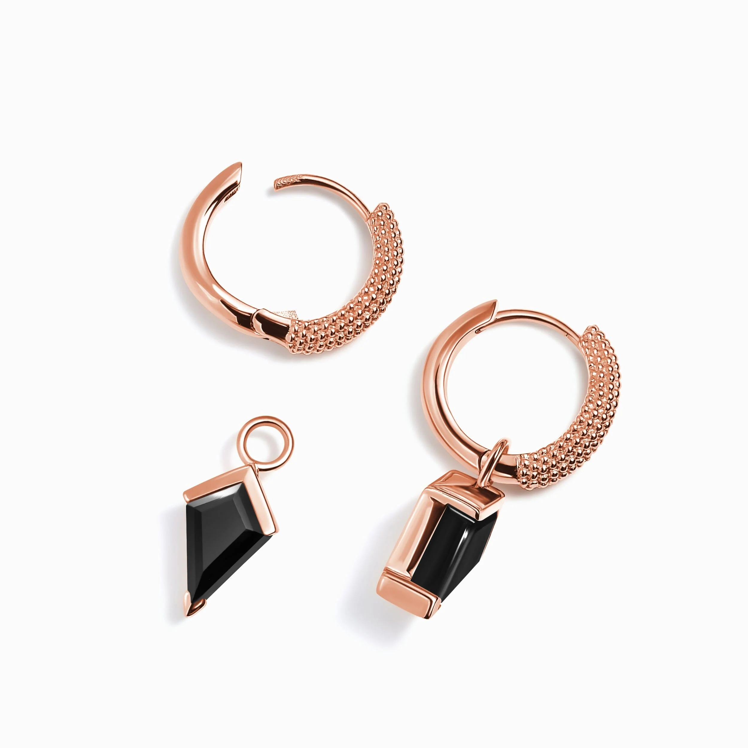Black Obsidian Earrings - Heroine Hoops - Image 13