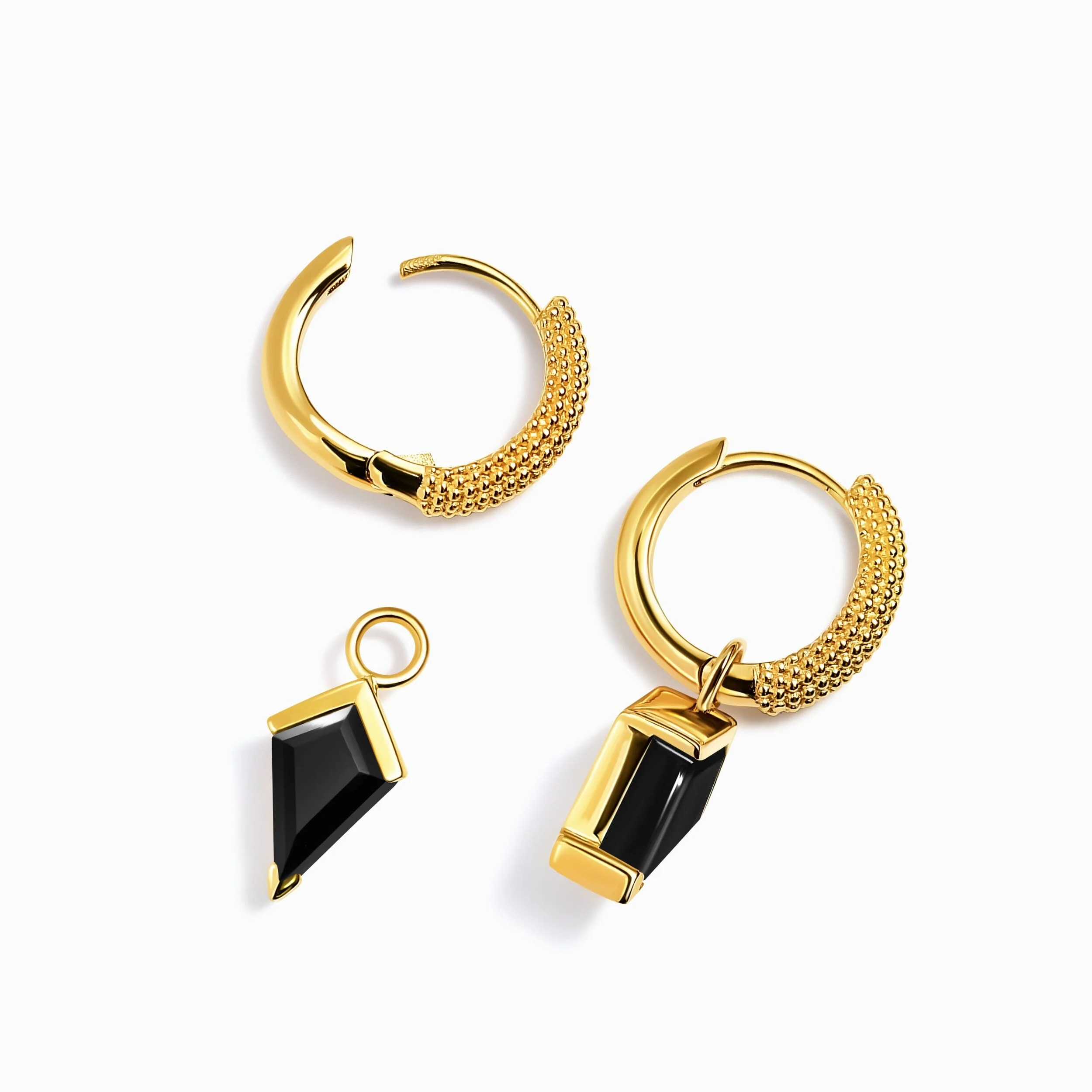 Black Obsidian Earrings - Heroine Hoops - Image 15