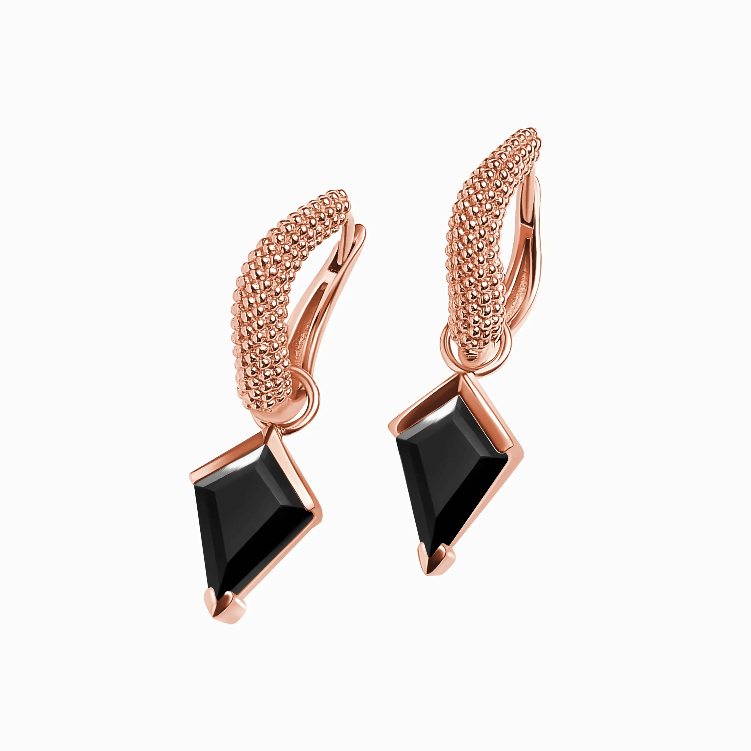 Black Obsidian Earrings - Heroine Hoops - Image 4