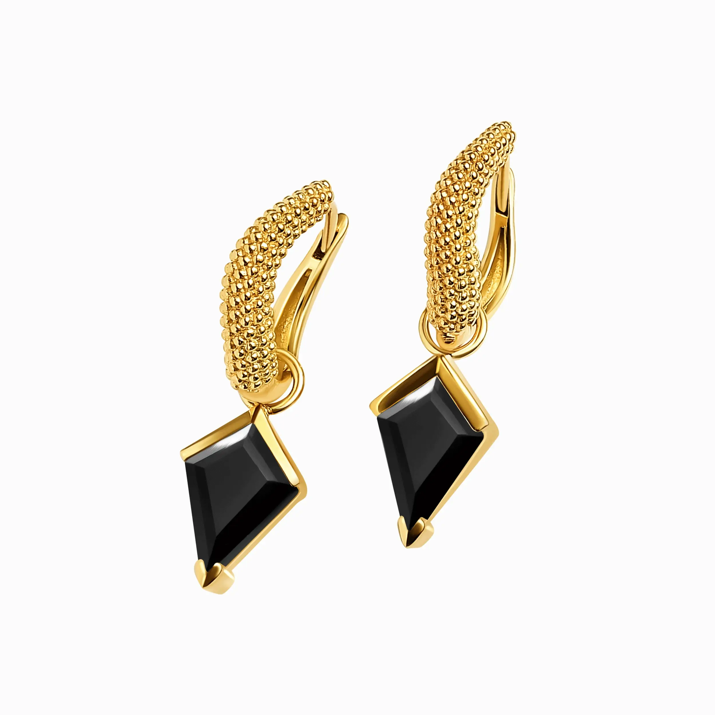Black Obsidian Earrings - Heroine Hoops - Image 7