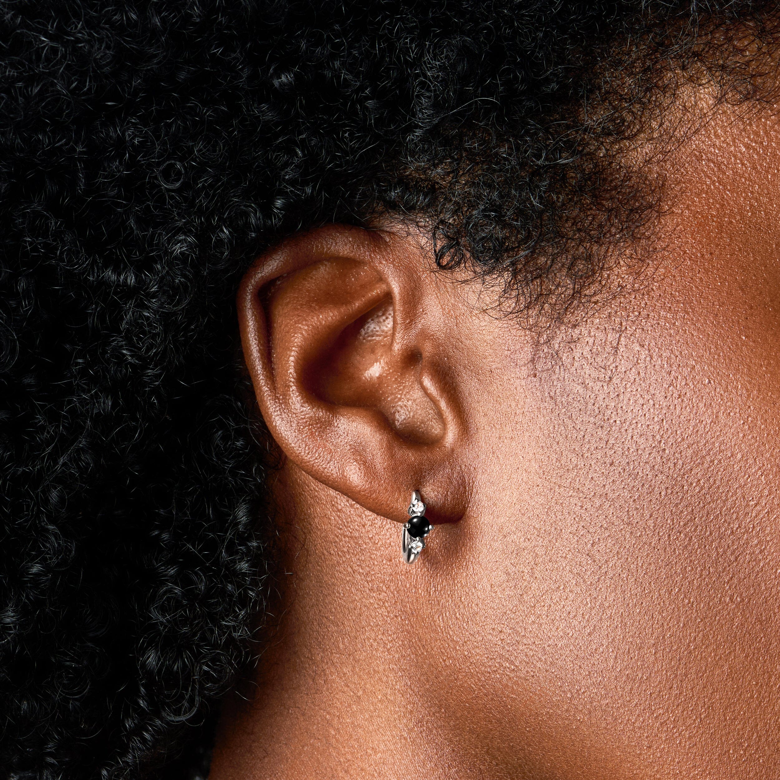 Black Obsidian Earrings - Loveliness Hoops - Image 3